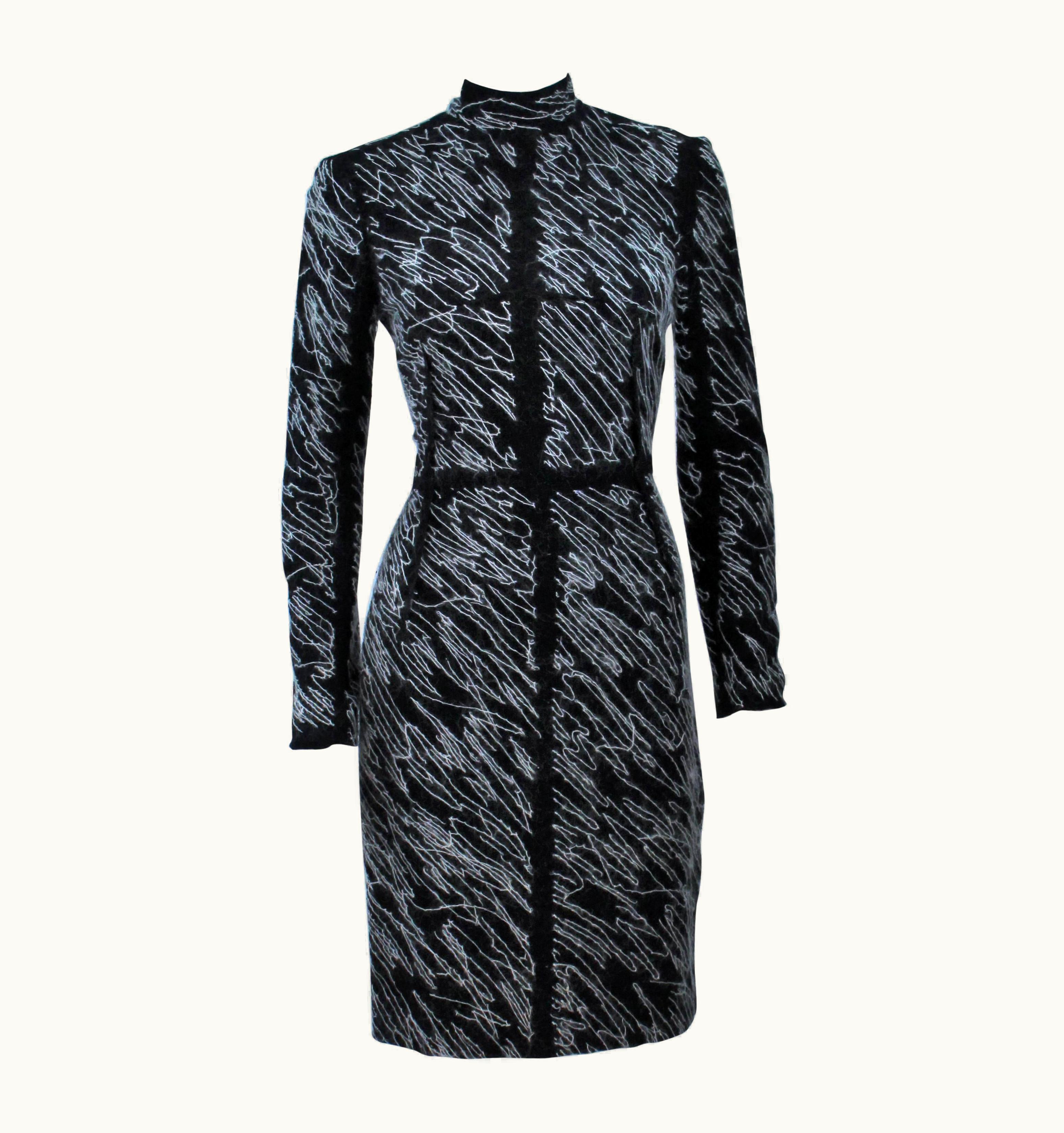 Proenza Schouler Black & White Contrast Wool Dress