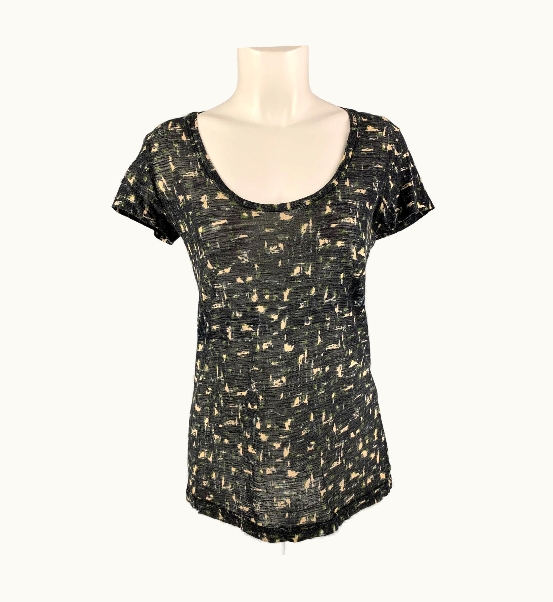 Proenza Schouler Grey & Olive Cotton Marbled T-Shirt