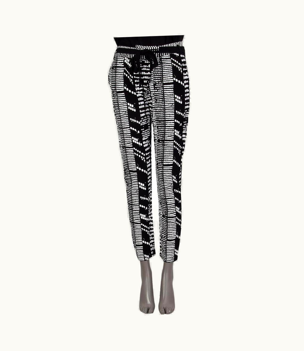 Proenza Schouler Black & White Woodblock Jacquard Tapered Pants 4