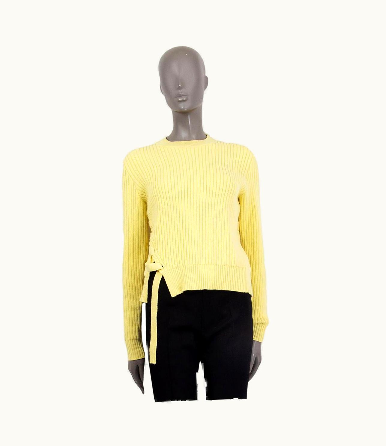 Proenza Schouler Yellow Wool & Cashmere Lace-up Cropped Sweater