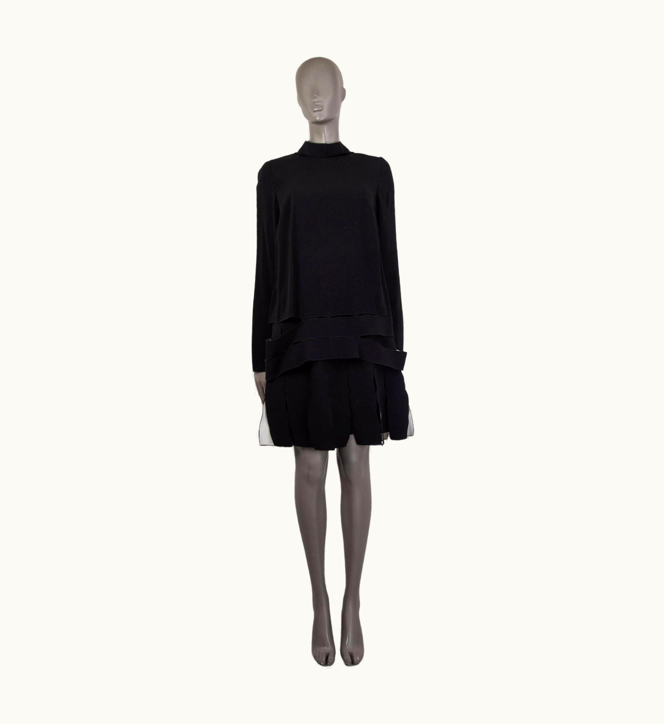 Proenza Schouler Black Acetate Cut-out Layered Dress 6