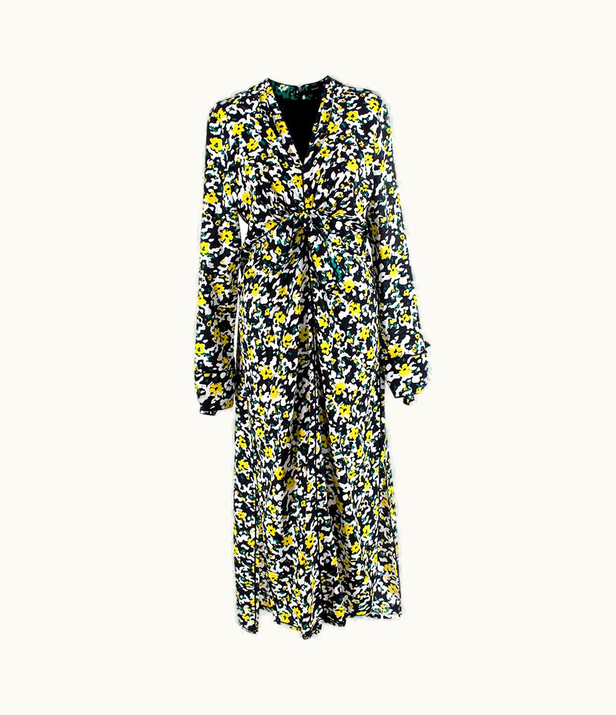 Proenza Schouler Knotted Floral-print Crepe Midi Dress - Us