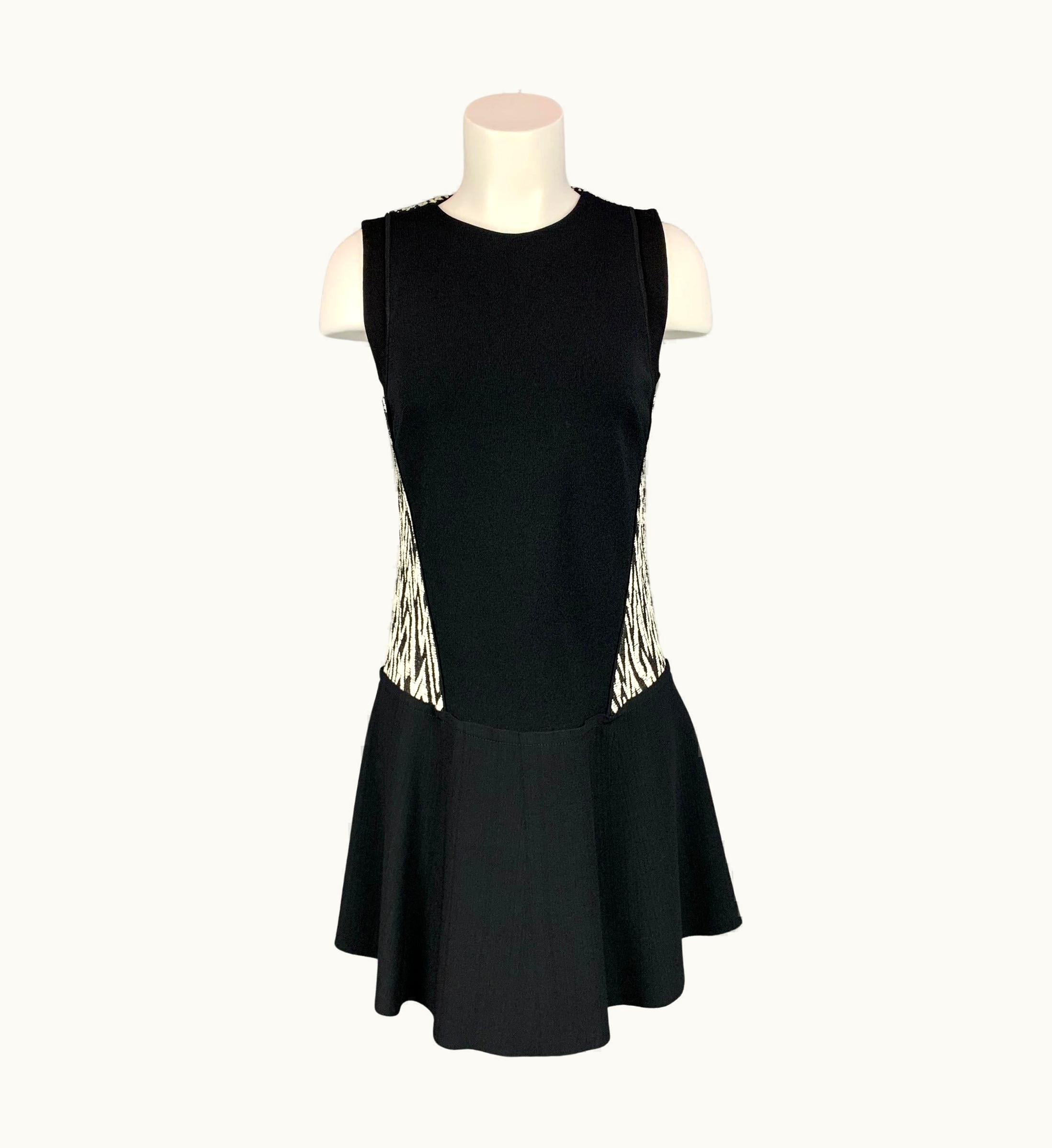 Proenza Schouler Black & White Acrylic Blend Sleeveless A-line Dress