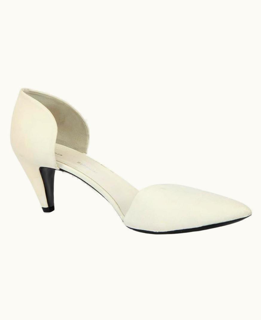 Proenza Schouler Women' White D'Orsay Pointed Toe Mid Heels