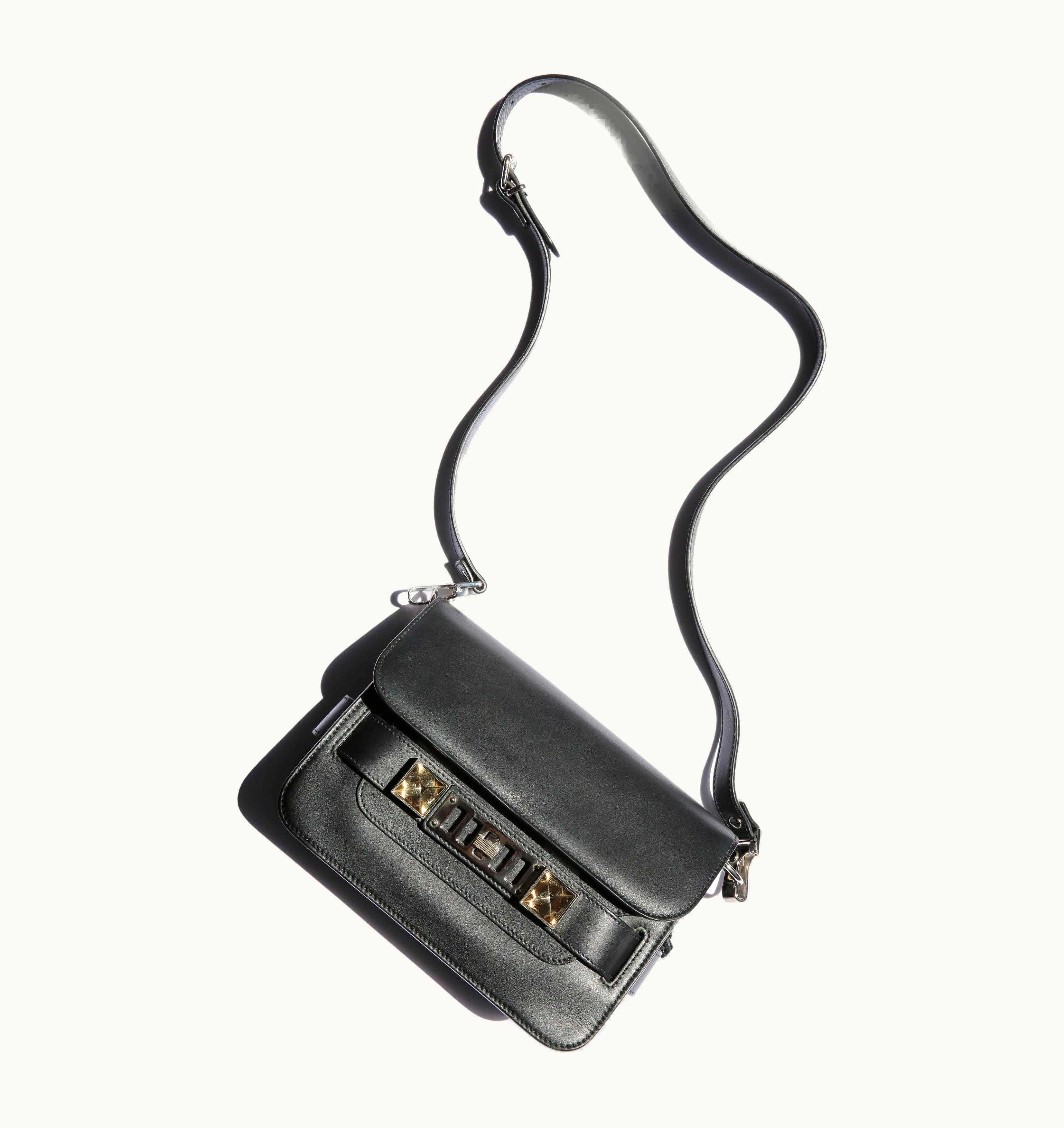 Proenza Schouler Ps11 Mini Black Leather Silver Gold Classic Shoulder Clutch Bag