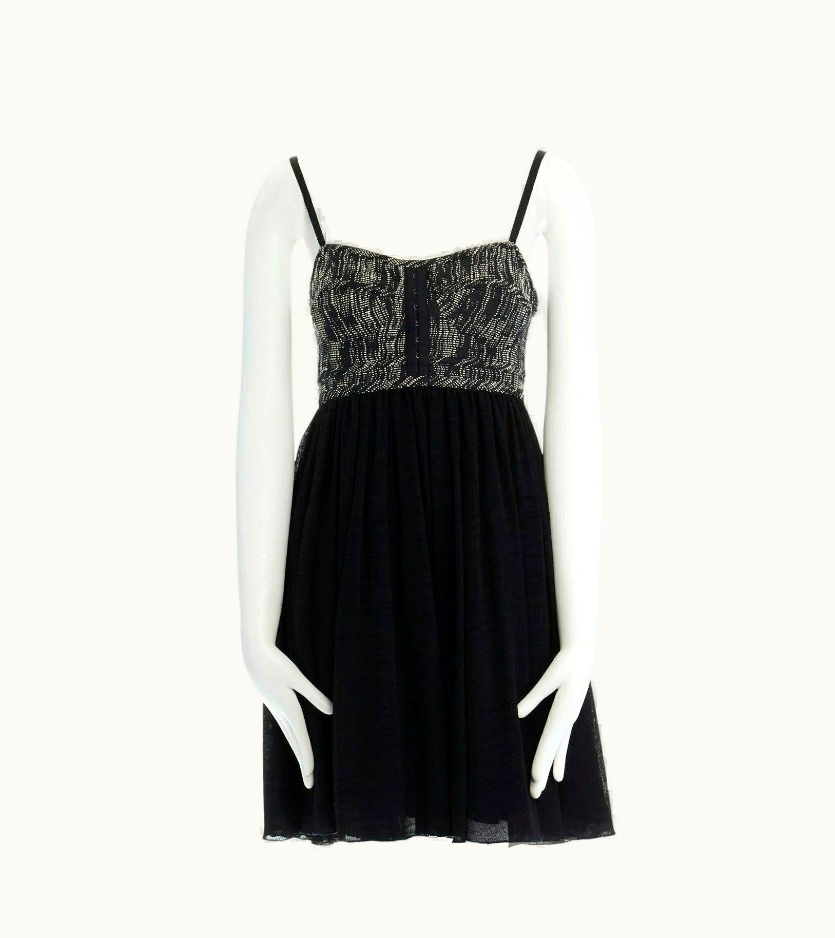 Proenza Schouler Grey Tweed Bust Silk Flounce Skirt Mini Dress