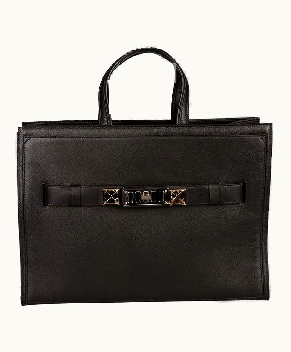 Proenza Schouler Black Leather Large Psii Wide Tote UZ0616880