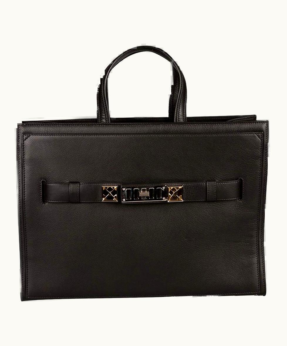 Proenza Schouler Black Leather Large Psii Wide Tote UZ0616883