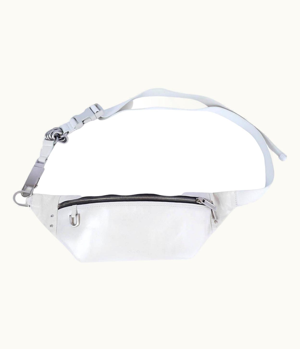Rick Owens Ivory Leather Geo Belt Bag