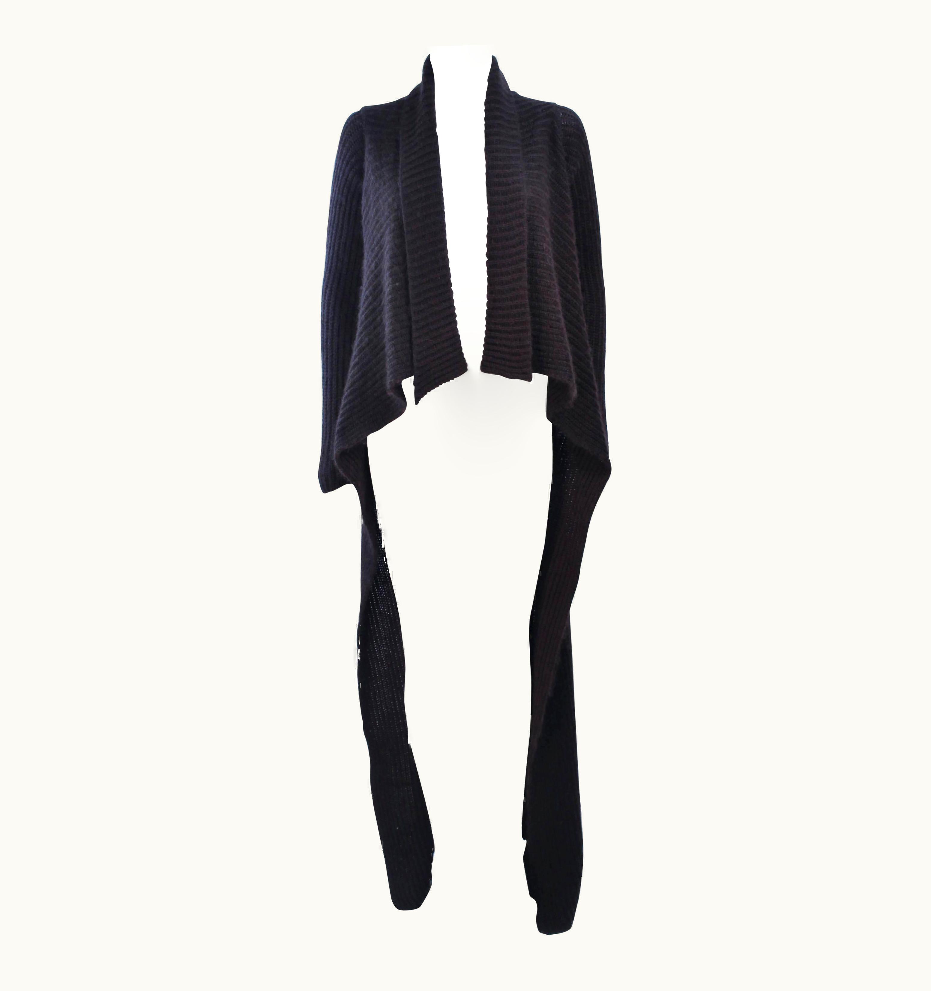 Rick Owens Brown Knit Draped Sweater mall