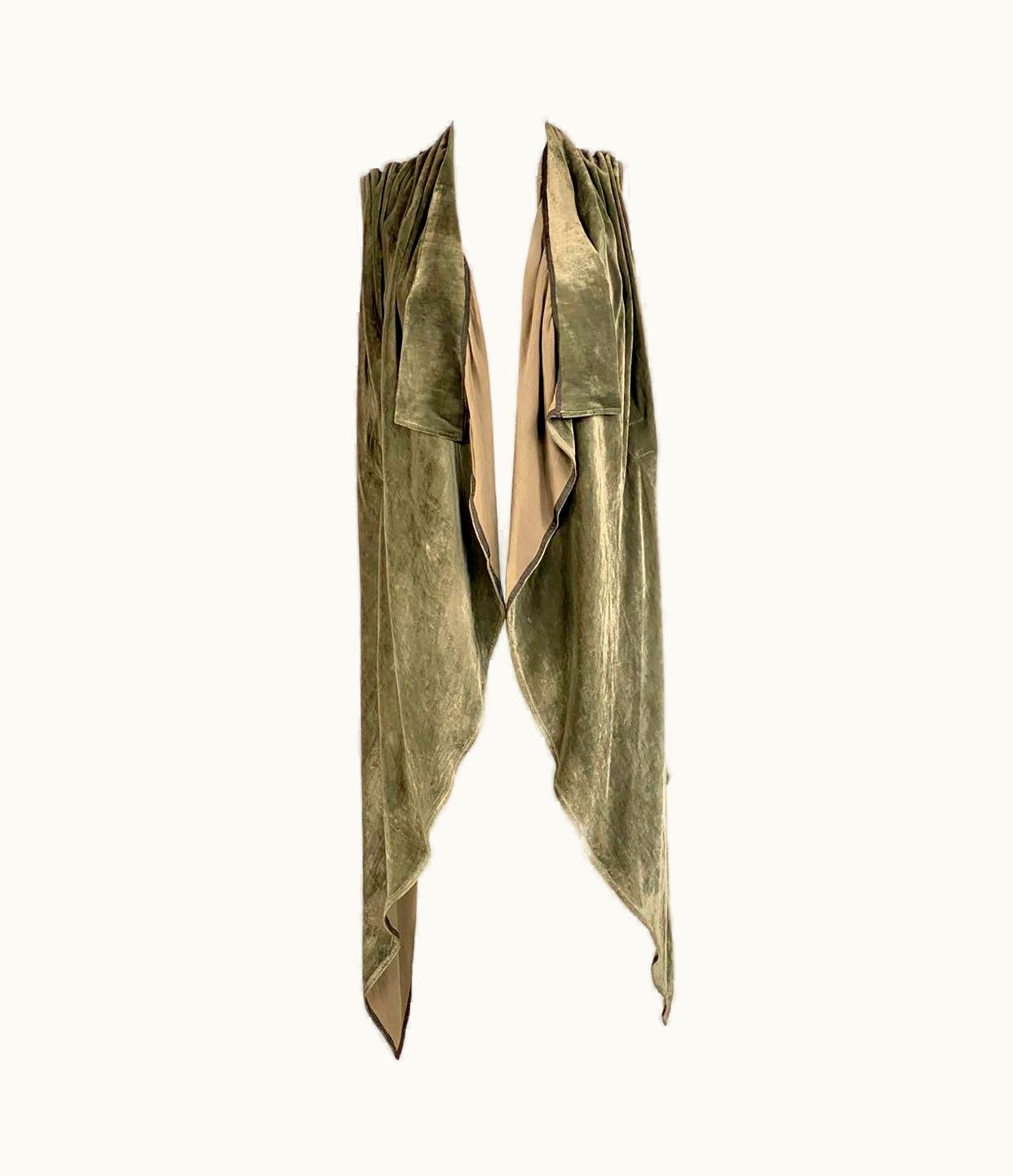 Rick Owens Green Olive Darkdust Velvet Vest