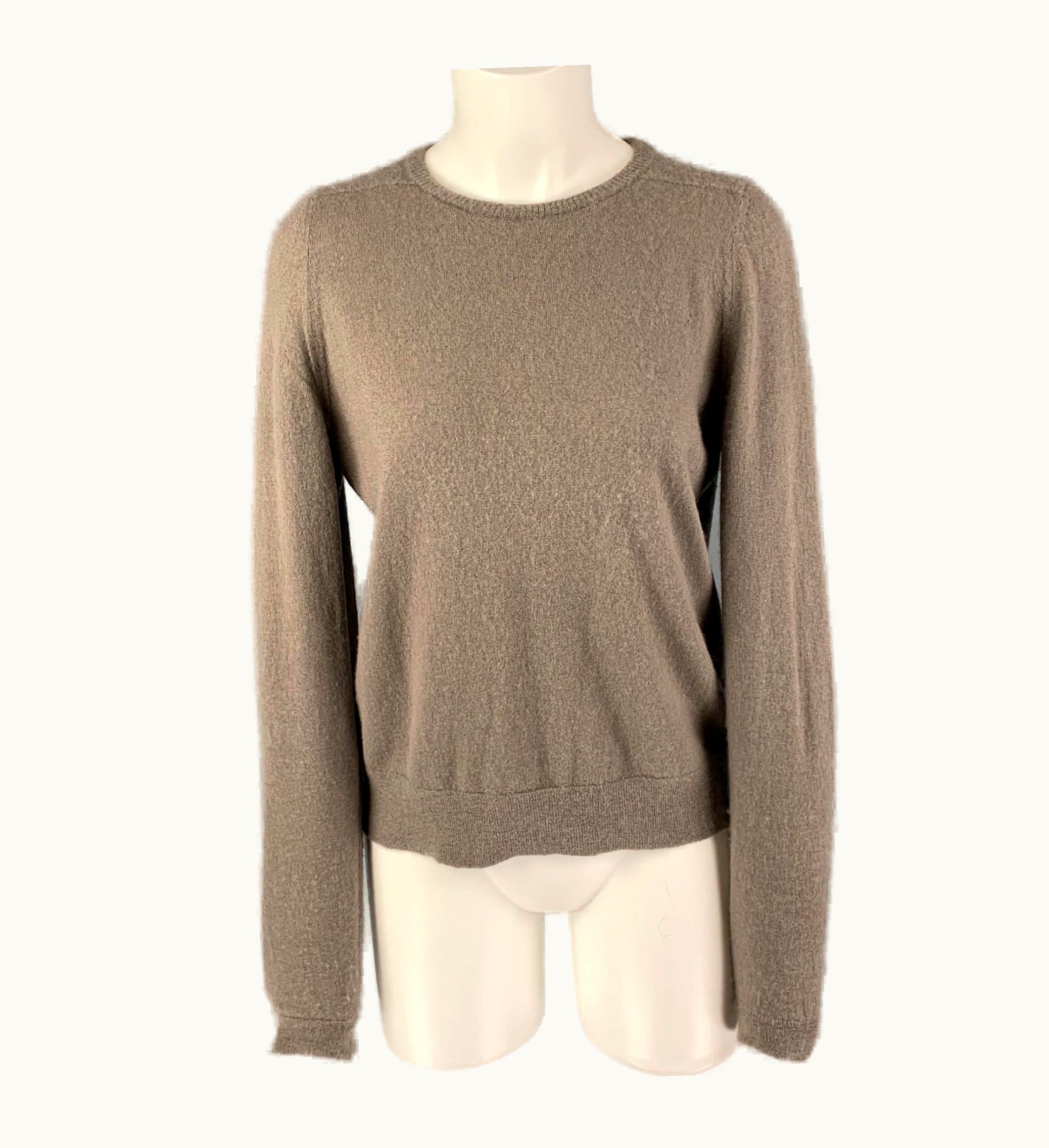 Rick Owens Taupe Cashmere Long Sleeve Pullover