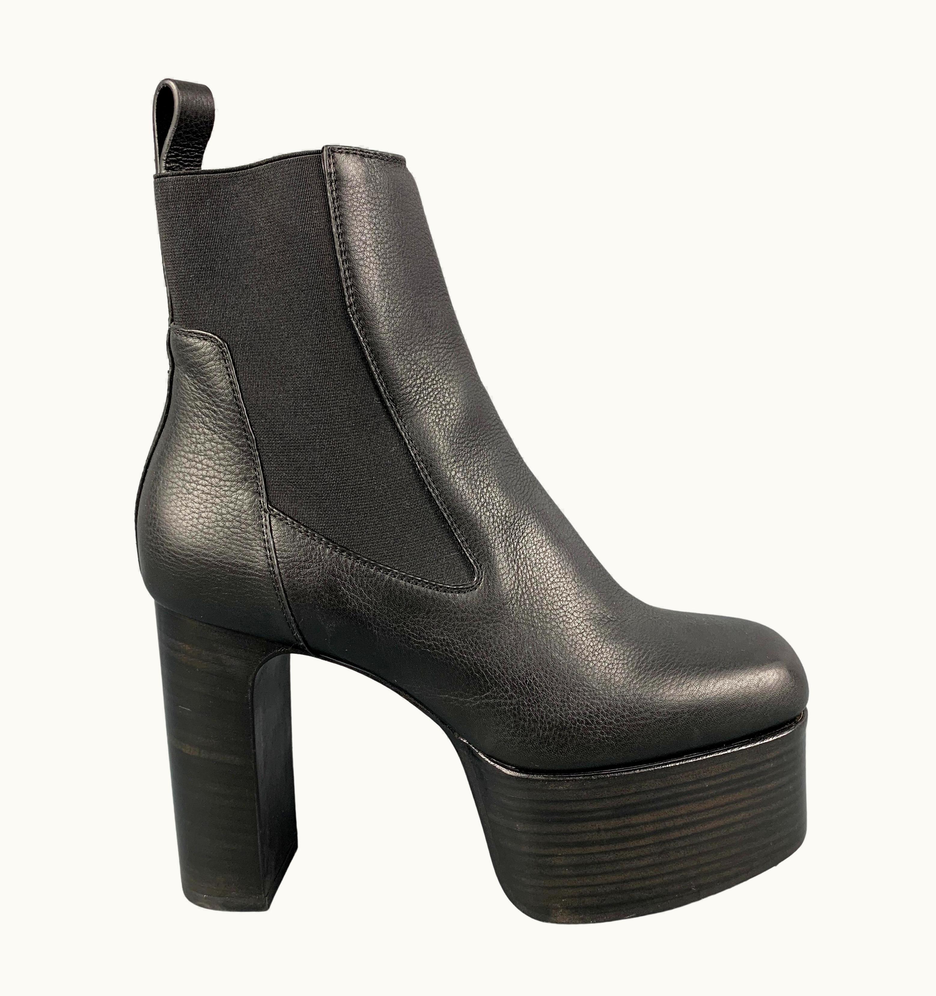 Rick Owens .5 Black Leather 65mm Platform Boots