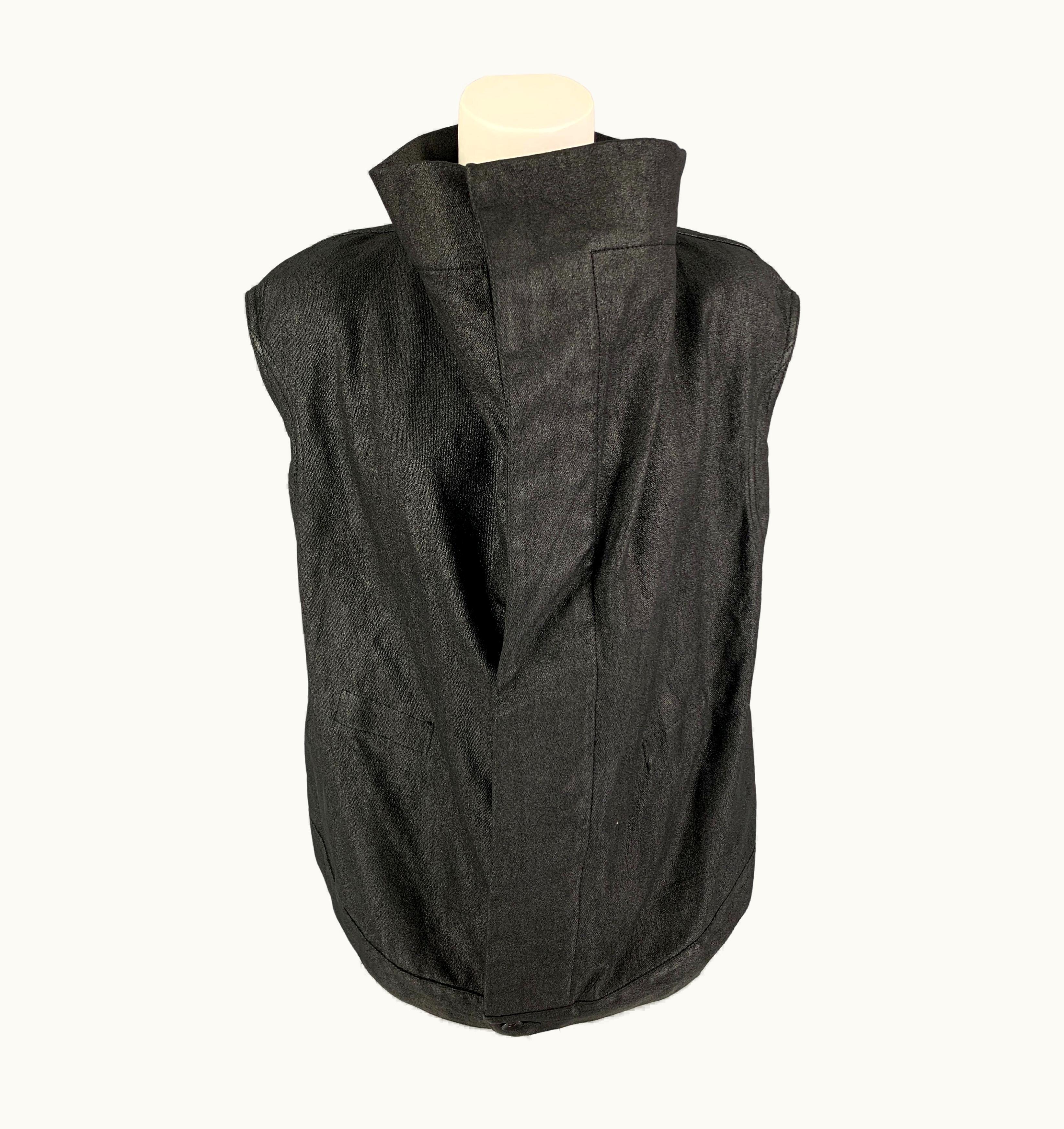 Rick Owens Drkshdw Black Coated Sleeveless Vest