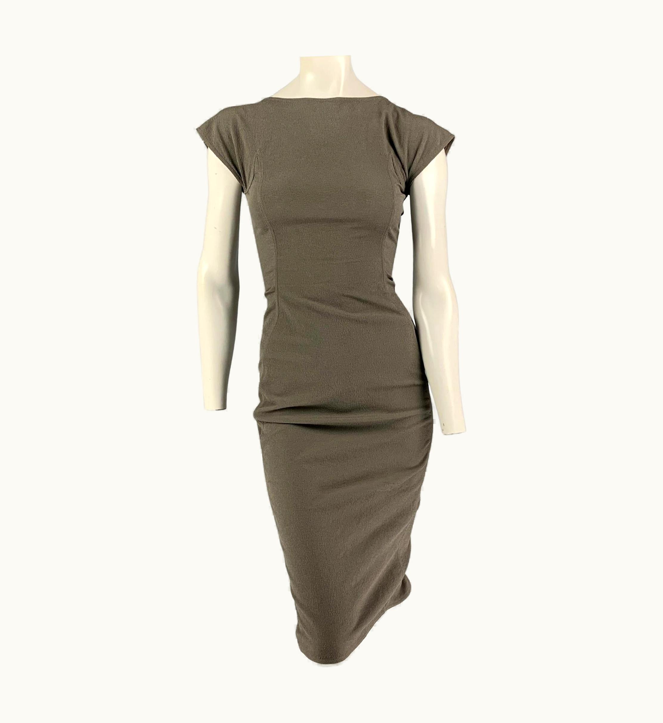 Rick Owens Moss Cotton Blend Cap Sleeves Dress