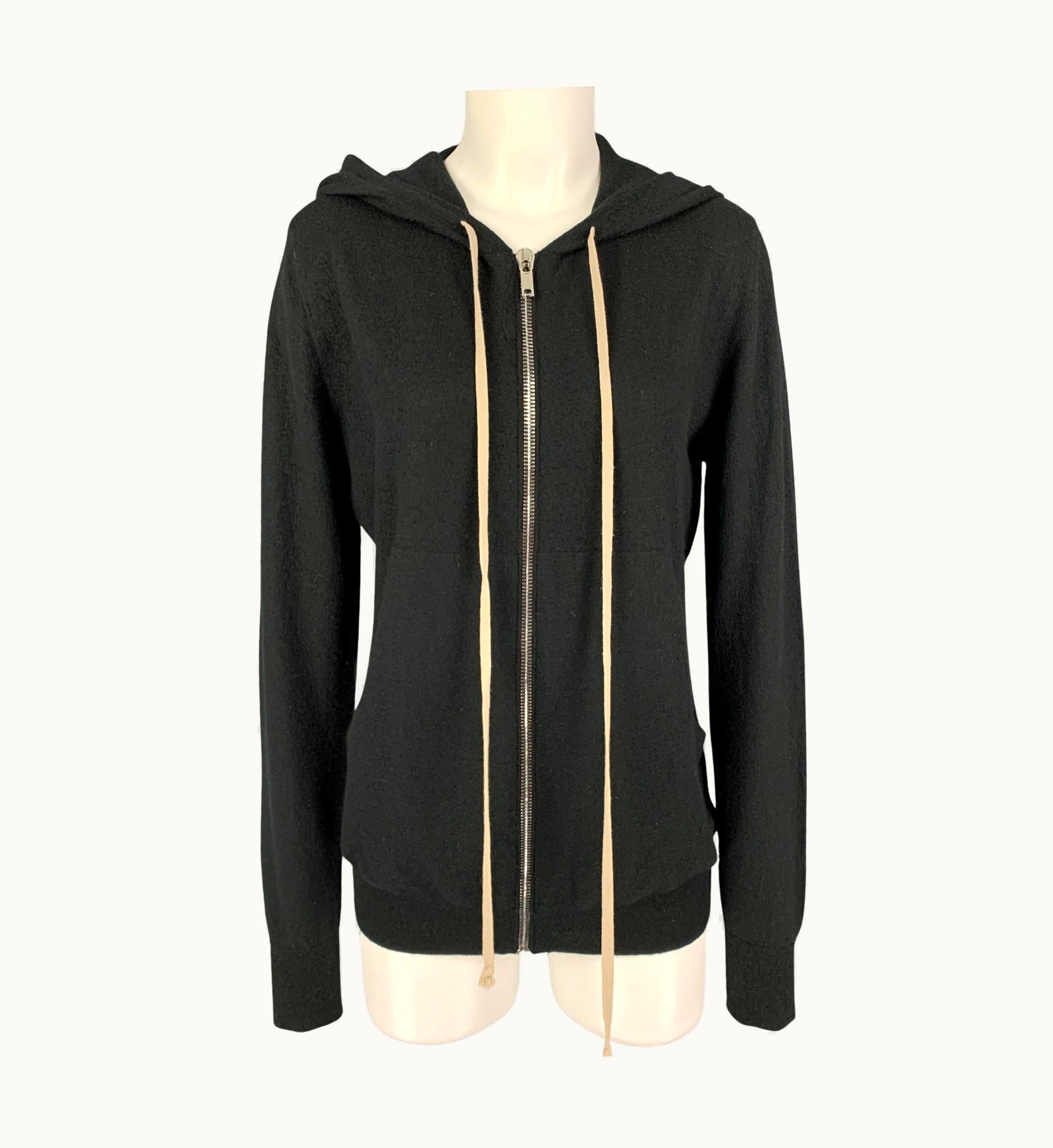 Rick Owens AW 20 Black Cashmere Hooded Cardigan
