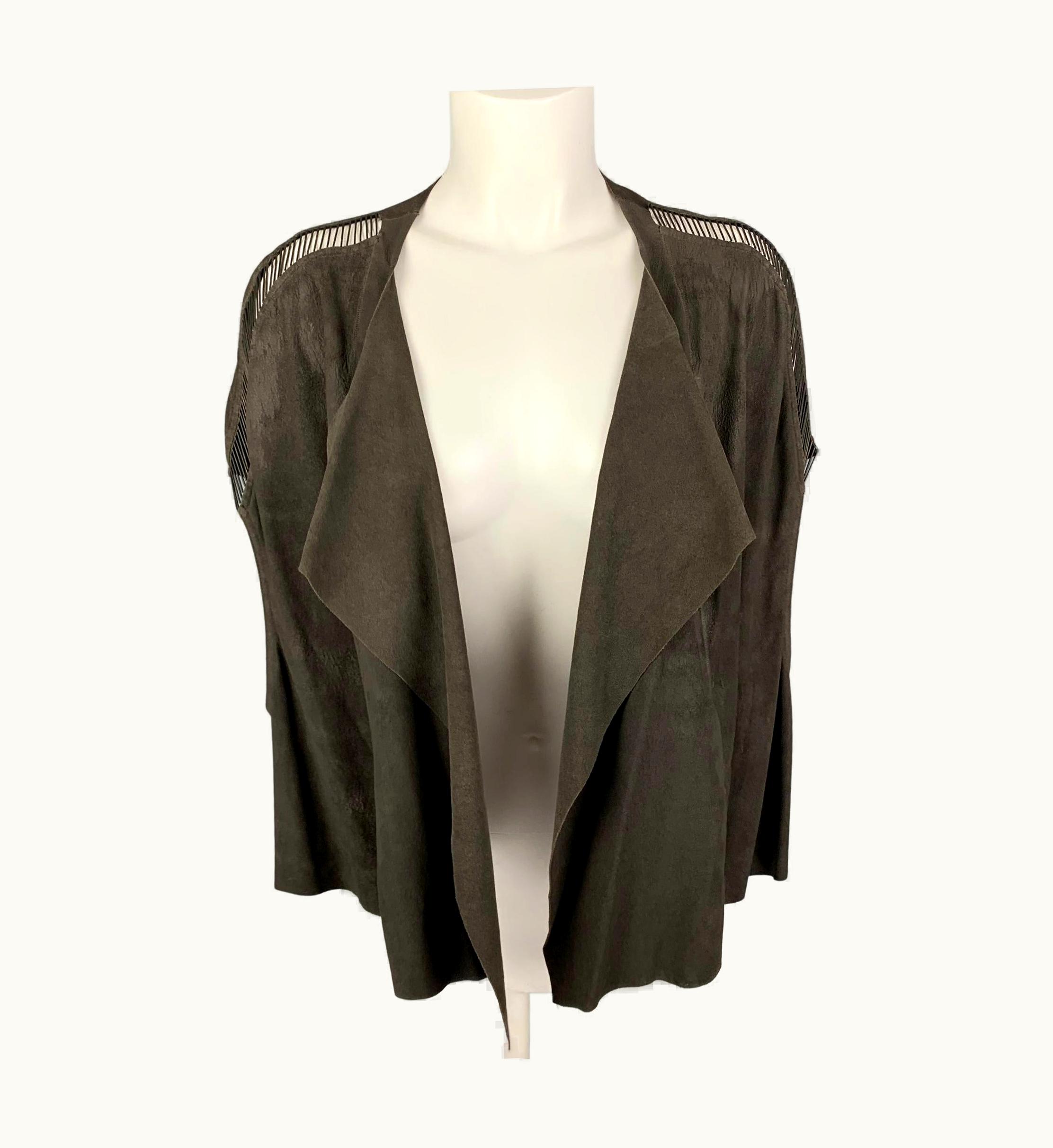 Rick Owens S/S 18 Grey Suede Draped Vest