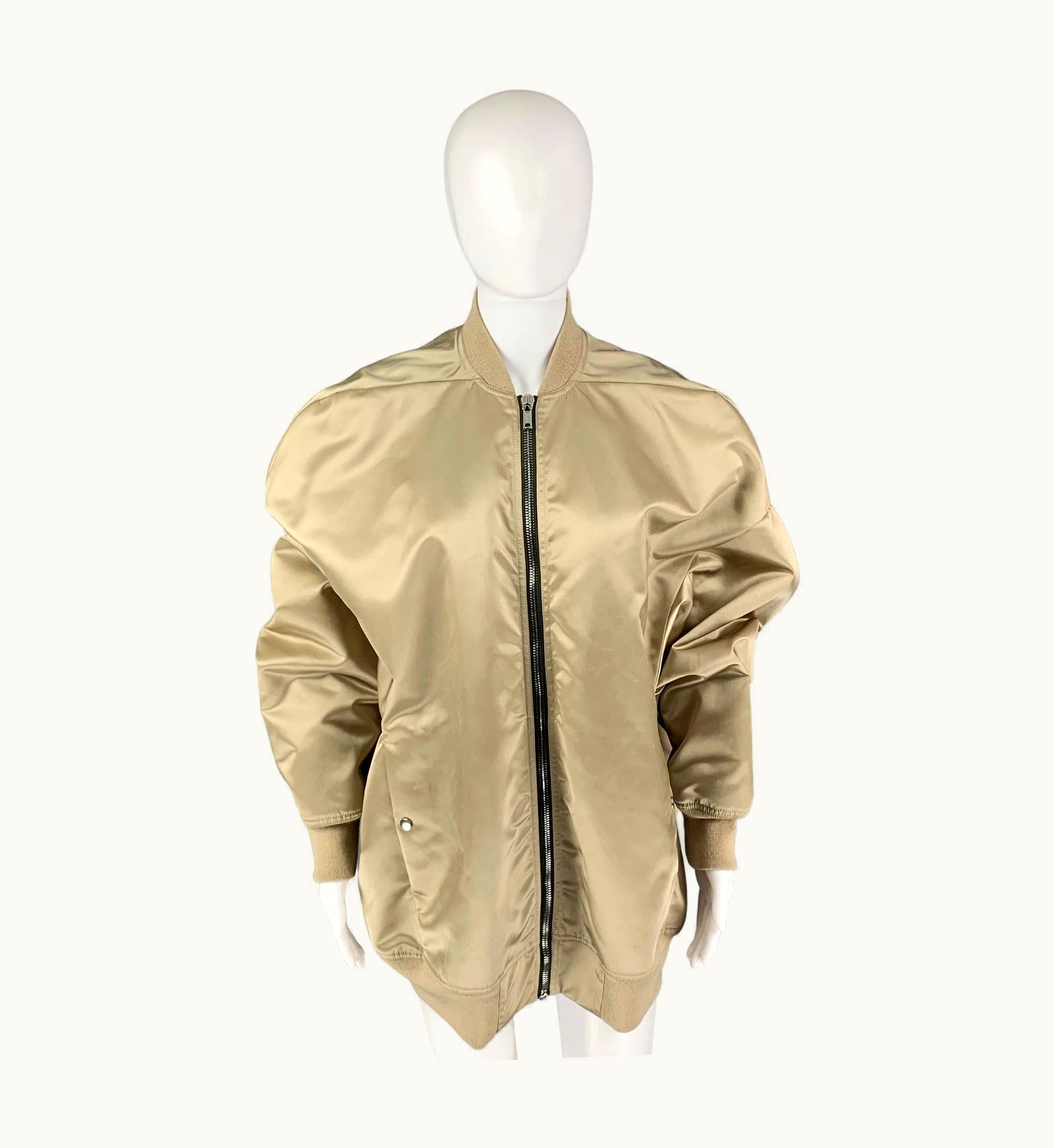 Rick Owens Shiny Sage Natural Jumbo Peter Flight Jacket