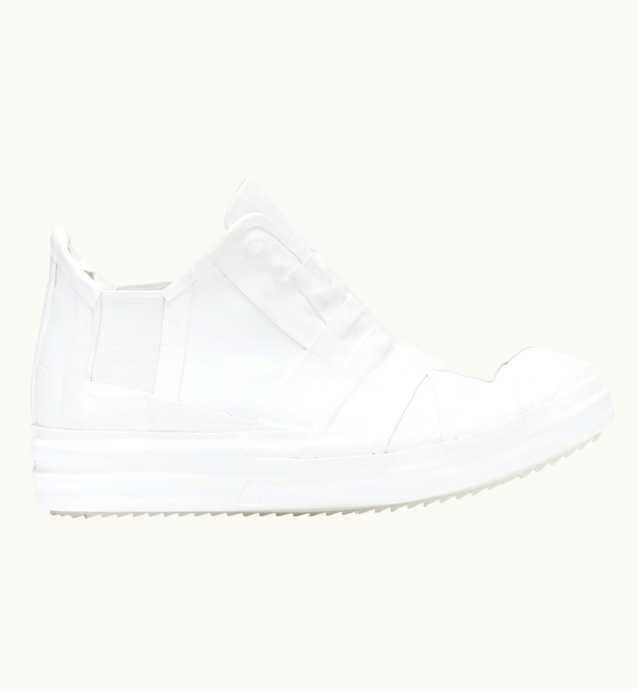 Rick Owens Geobasket Mummy Plaster Wrapped White Mid Top Sneaker UZ0616952