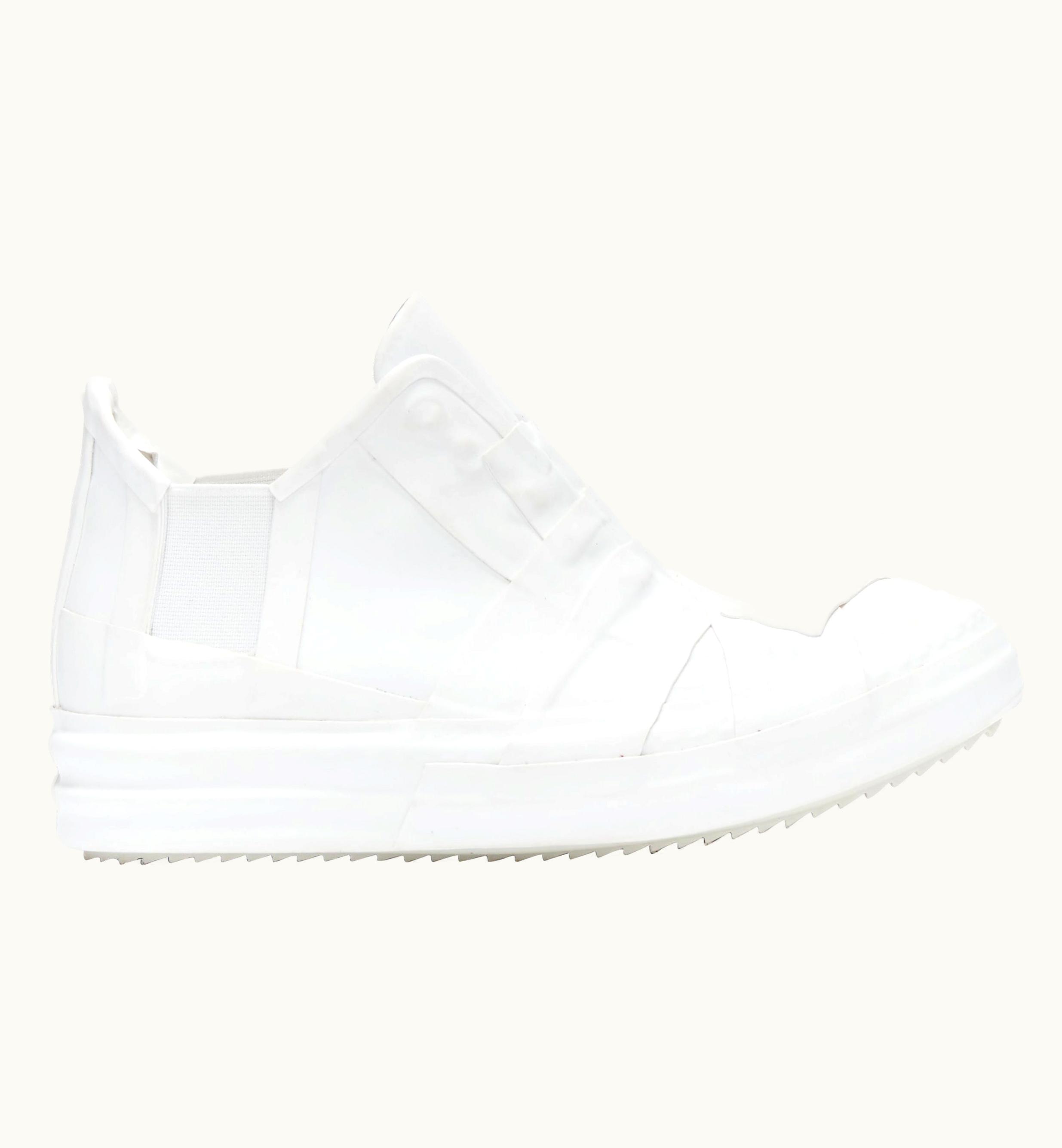 Rick Owens Geobasket Mummy Plaster Wrapped White Mid Top Sneaker UZ0616954