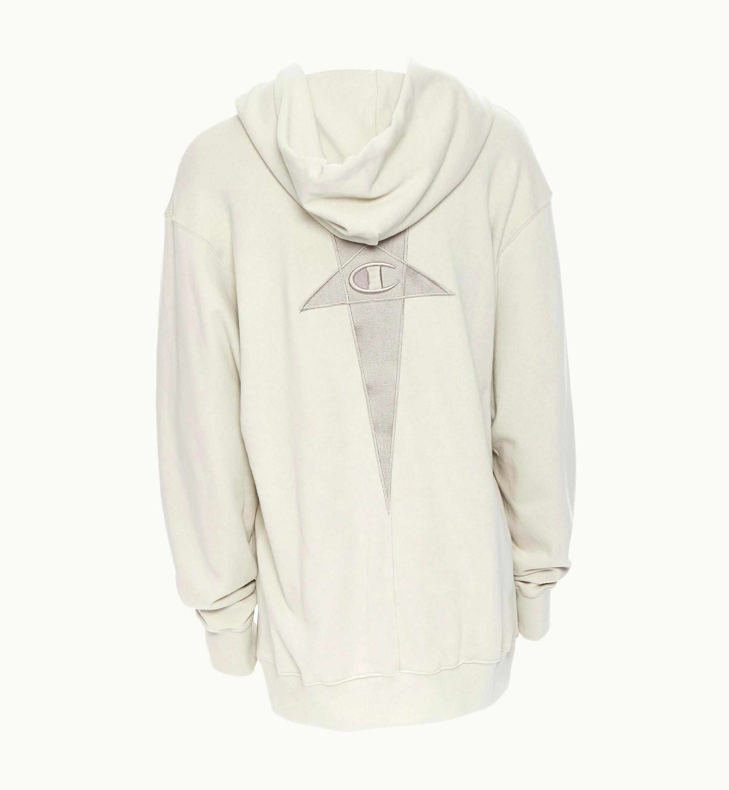 Rick Owens Champion S/S Tecuatl Pearl Pentagram Star Oversized Hoodie UZ0616959