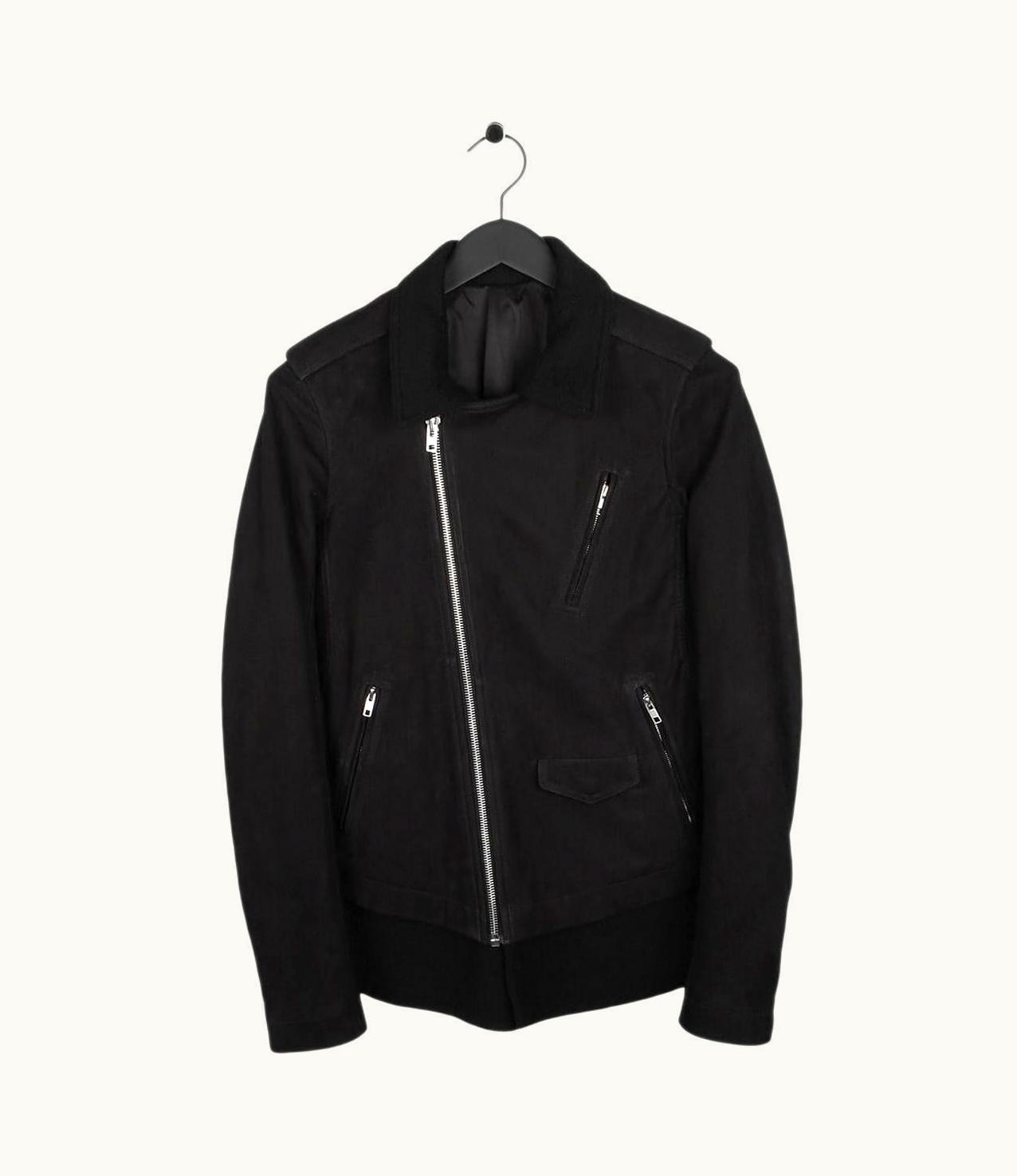 Rick Owens Suede Leather Inside Cashmere Men Biker Jacket 8it(m)