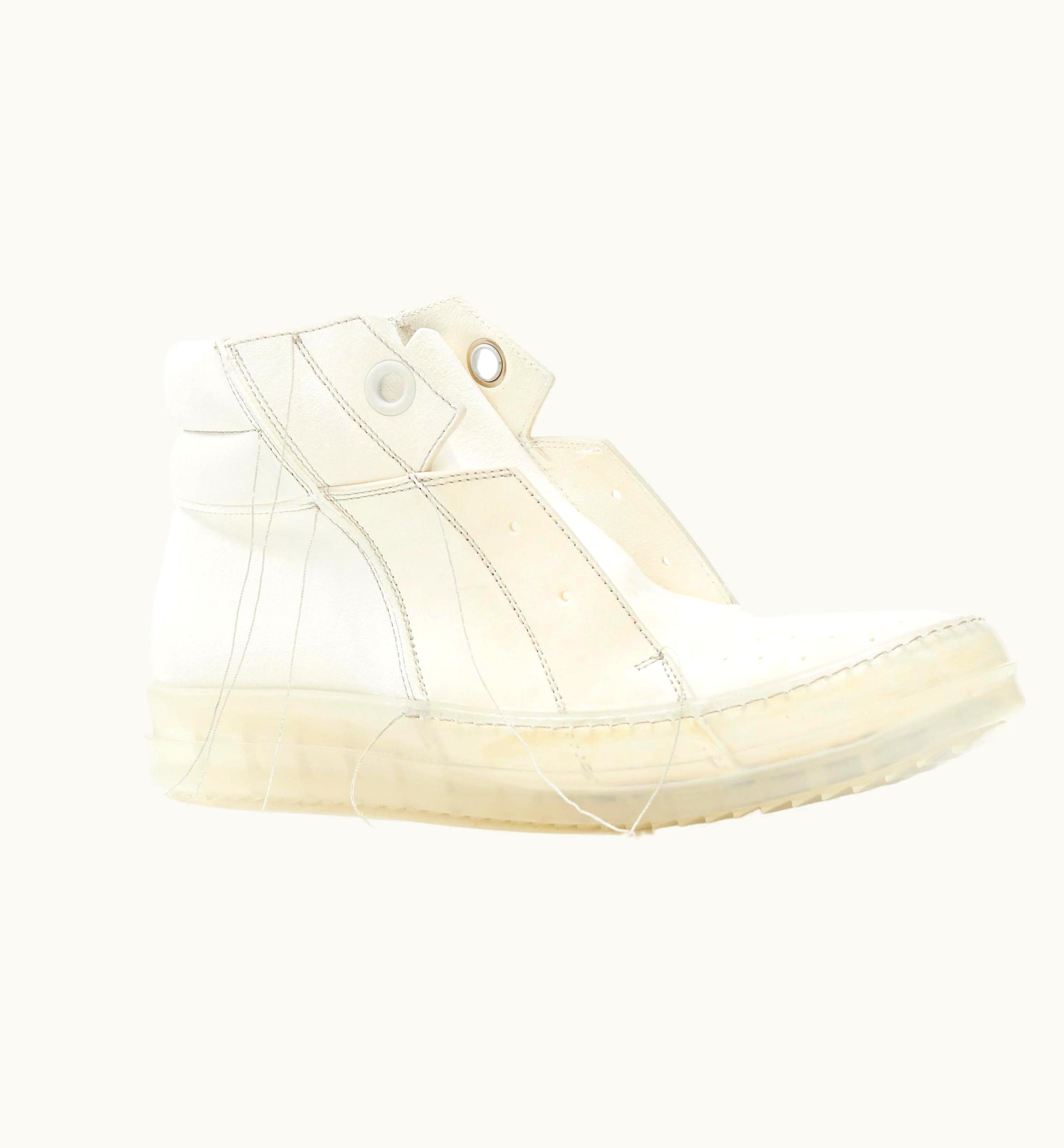 Rick Owens Island Dunk Long Thread Distressed Milk Clear Sole Dunk