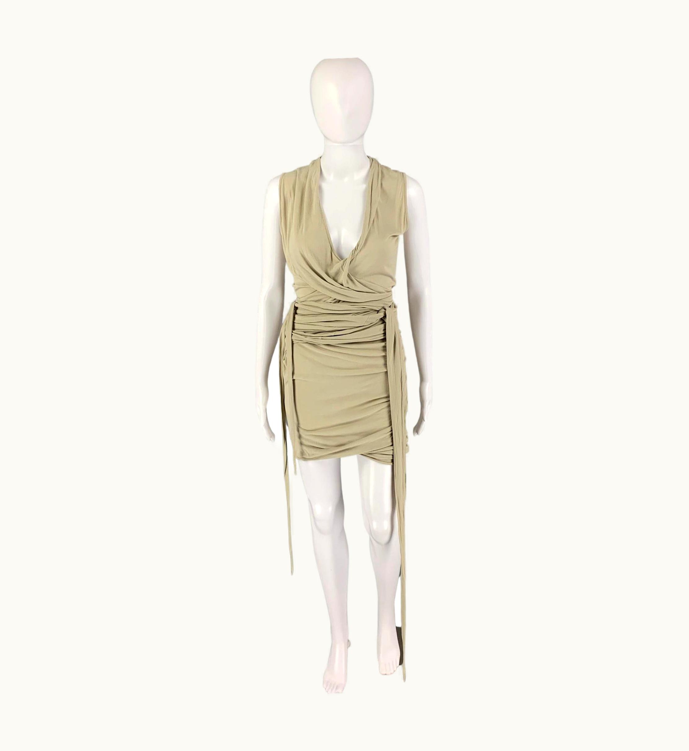 Rick Owens Lilies S/S Grey Sage Viscose Edfu Emma Mini Dress
