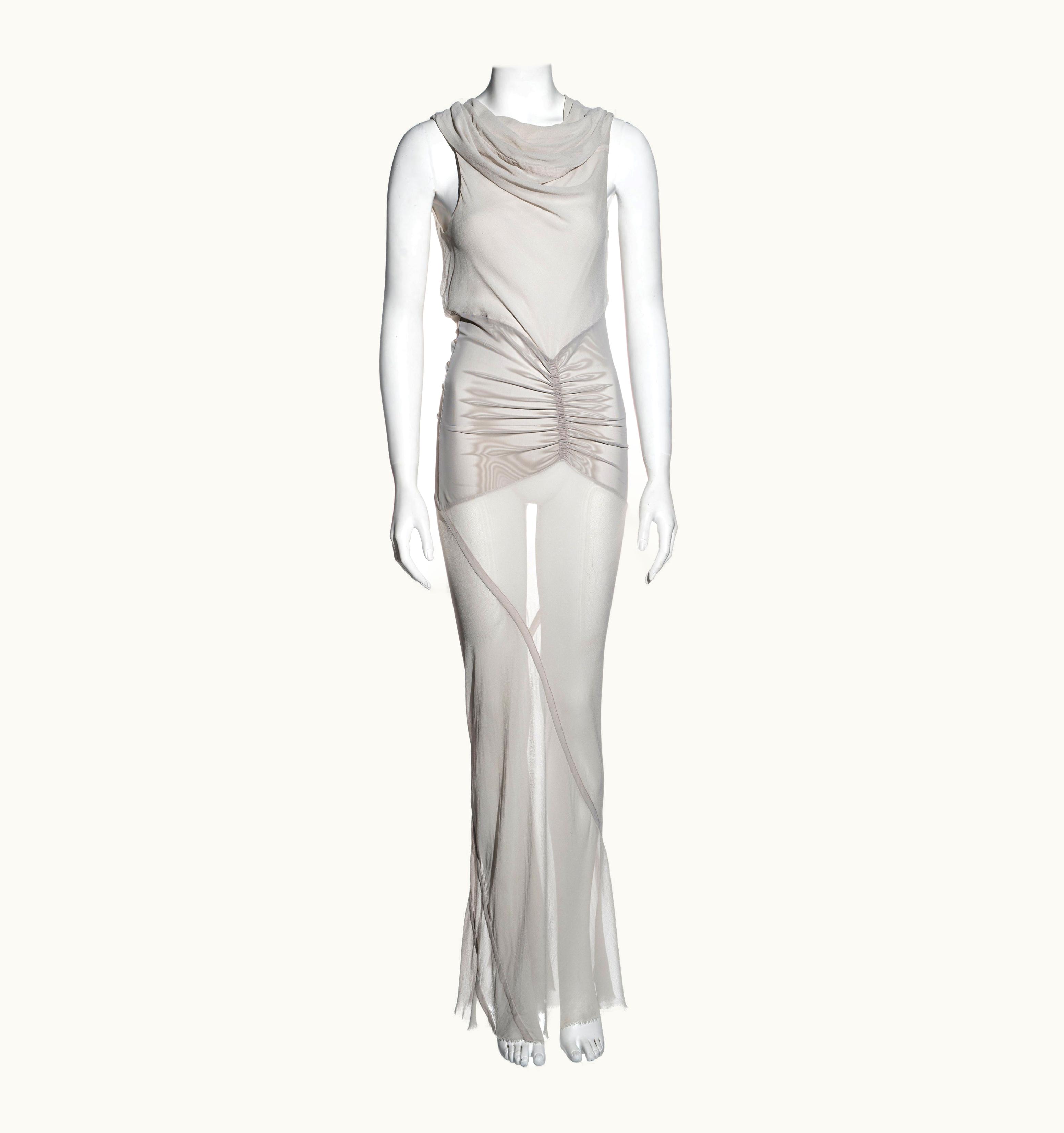 Rick Owens Bone Silk Bias Cut Maxi Dress, S/S 2007