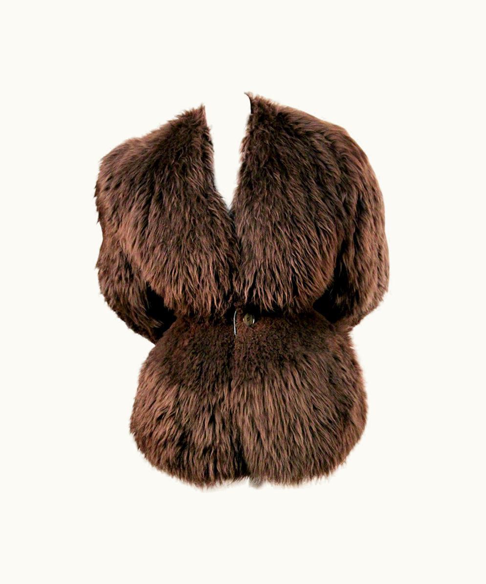 Rick Owens Very Rare 1999 Rick Owens Sculpted Shearling Fur Coat