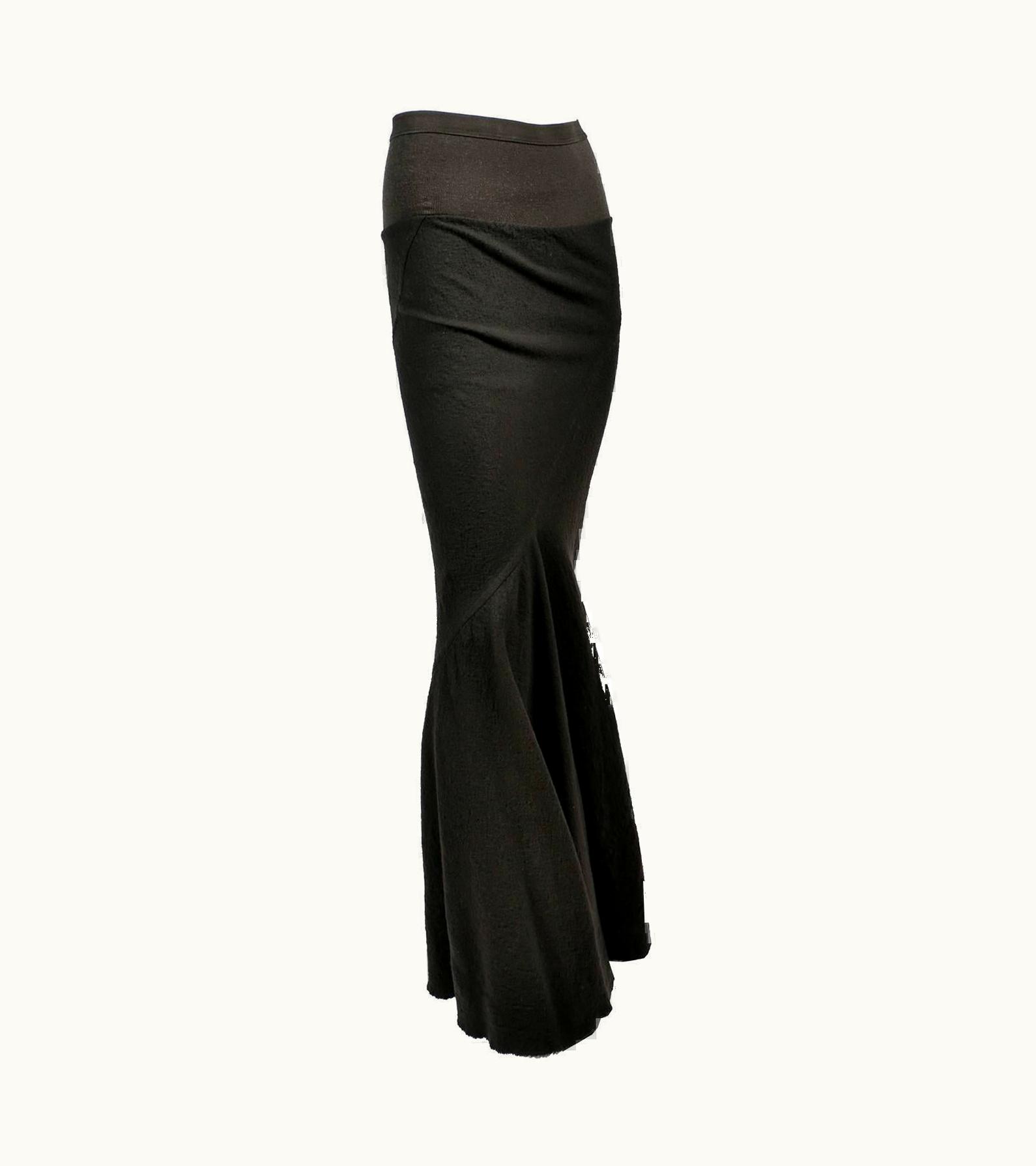 Rick Owens Bodycon Rick Owens Skirt In Dark Green Wool Asymmetric 2006 Queen Collection