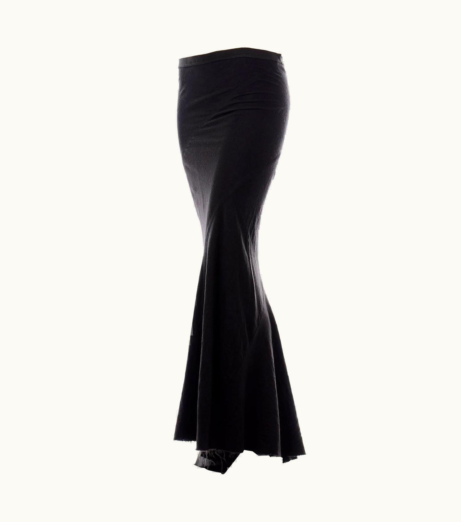 Rick Owens Long Dark Grey Wool Bias Cut Skirt Fall/Winter 2005 Moog Collection