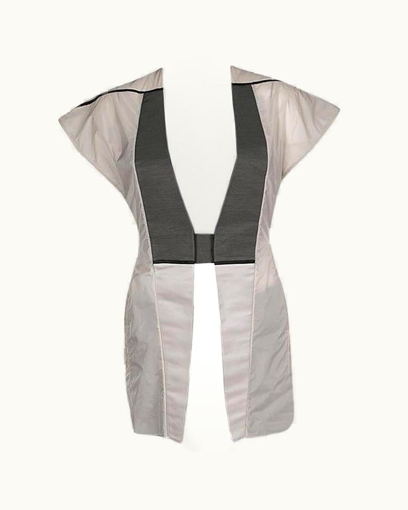 Rick Owens Colorblock Nylon Carapace Cap Sleeve Vest