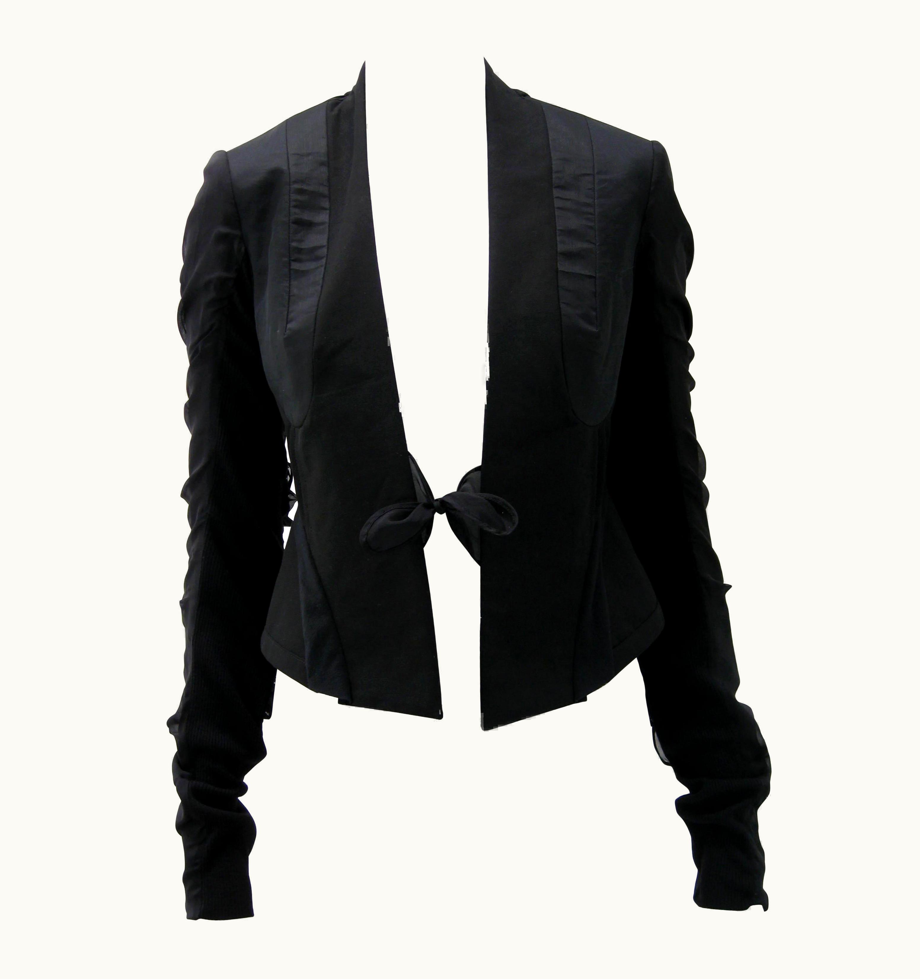 Rick Owens Multi Tie Cropped Avant Garde Structured Jacket