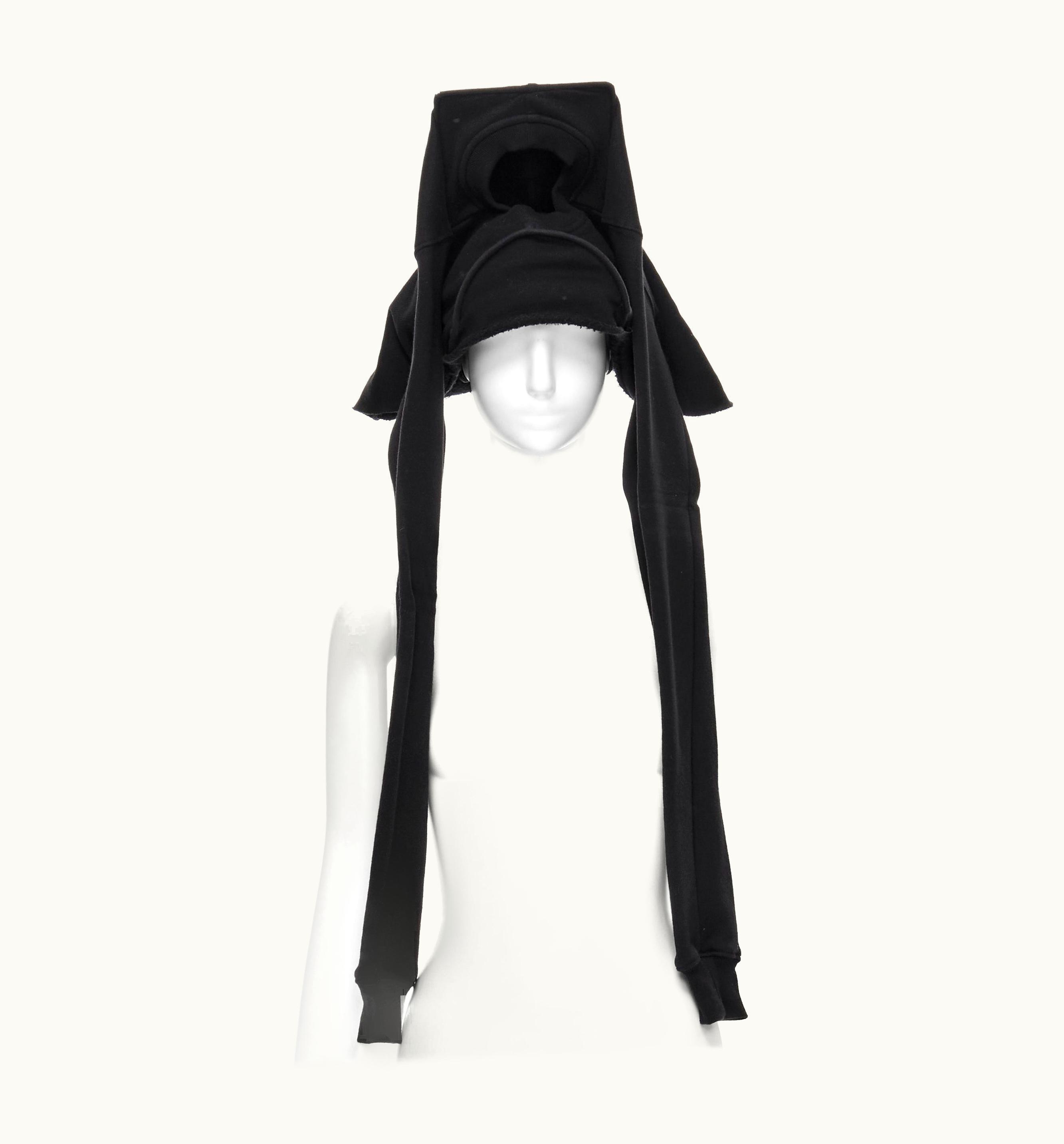 Rick Owens Rare Rick Owens Anubis Runway 2017 Structured Frame Cotton Hoodie Hat