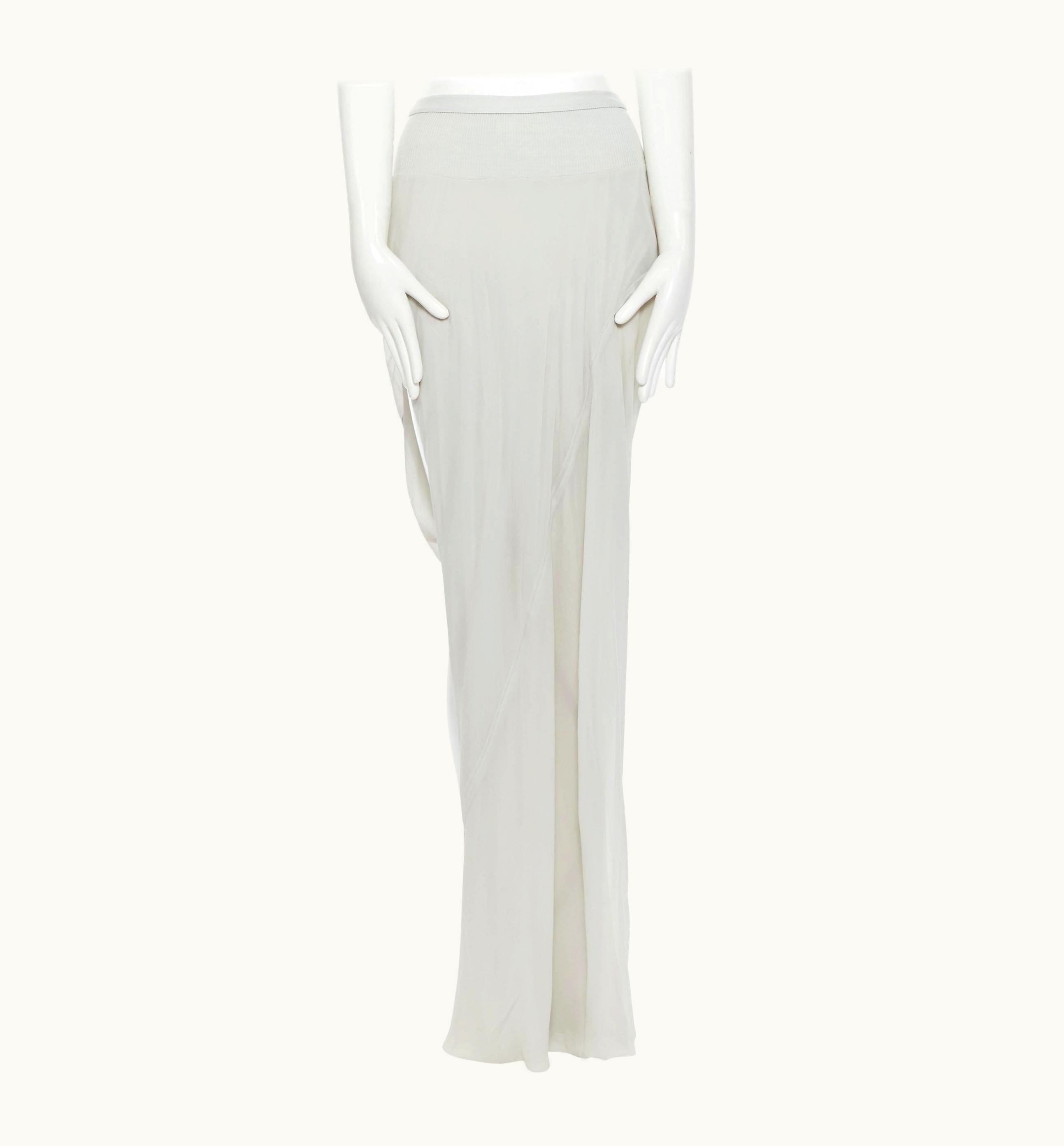 Rick Owens S/S Walrus Runway Grey Silk Draped Open Side Brief Skirt UZ0617011