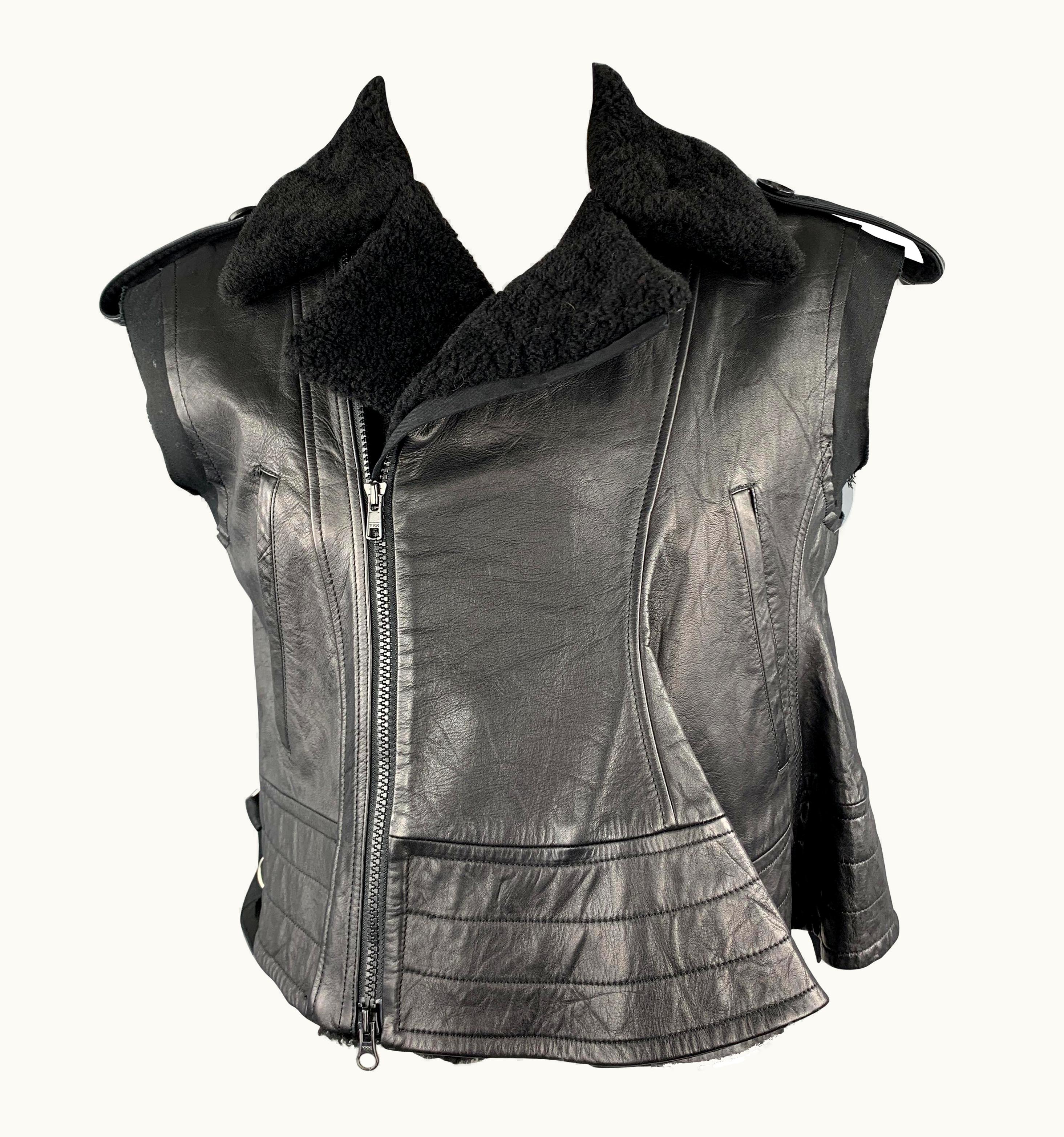 Yohji Yamamoto Black Leather Sheep Skin Vest