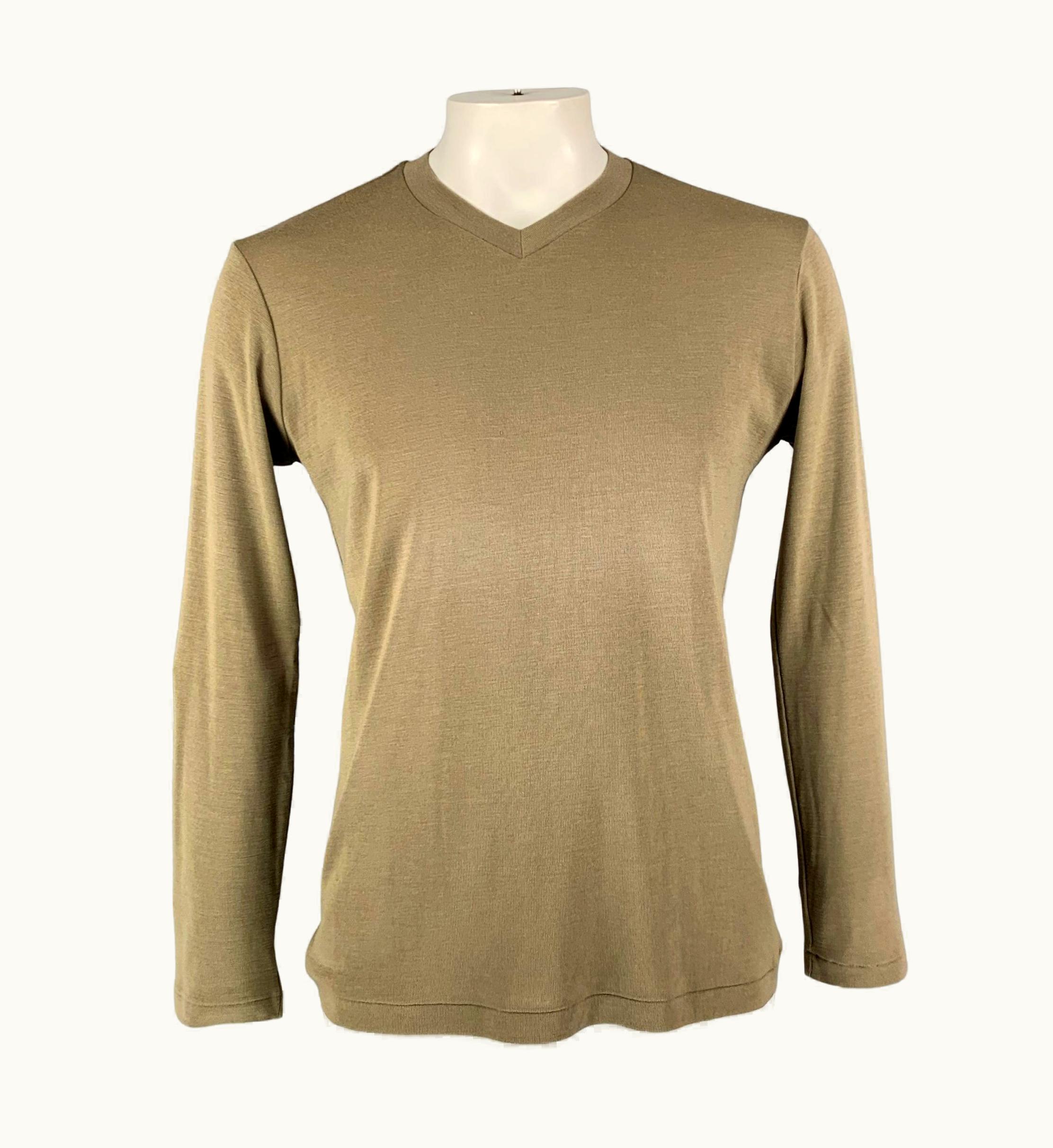 Yohji Yamamoto Sage Wool S/S Cashmere V-Neck Pullover