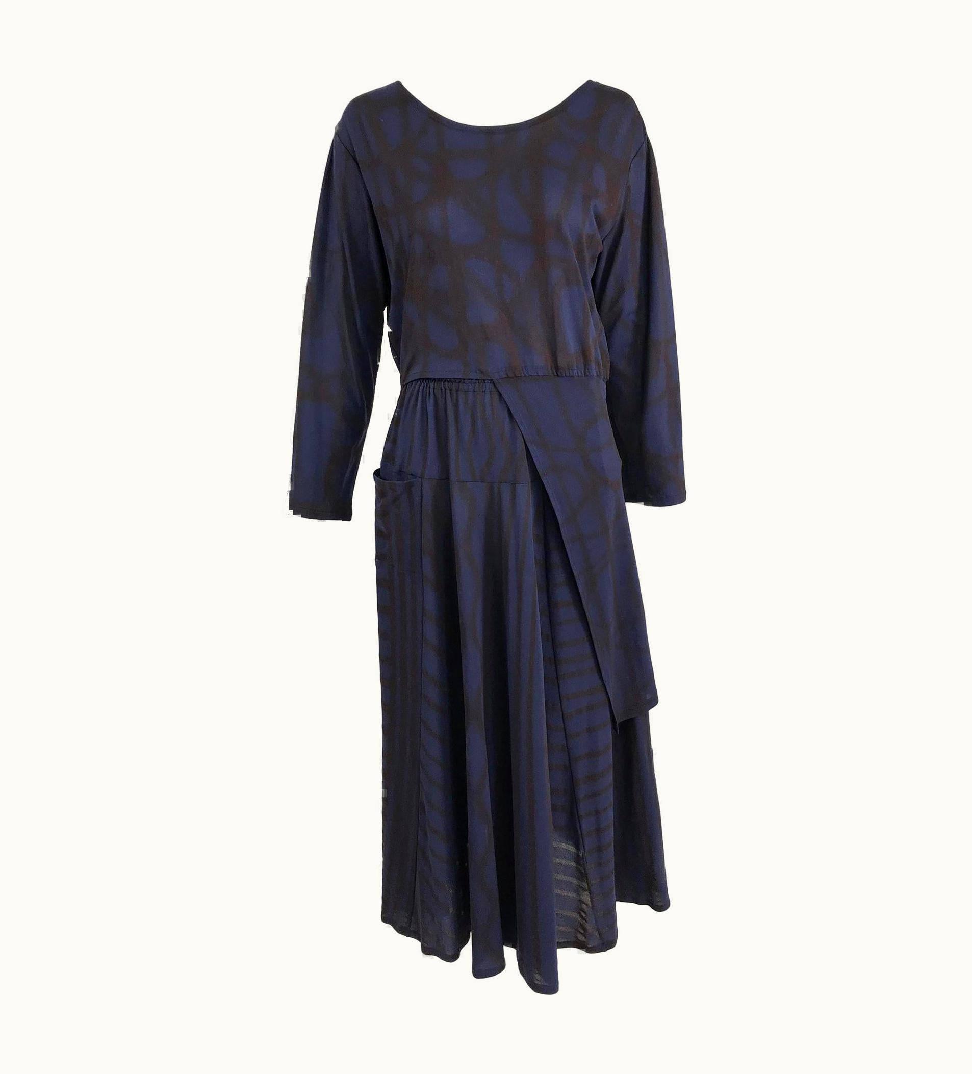 Yohji Yamamoto Blue And Grey Asymmetrical Top And Pocket Skirt