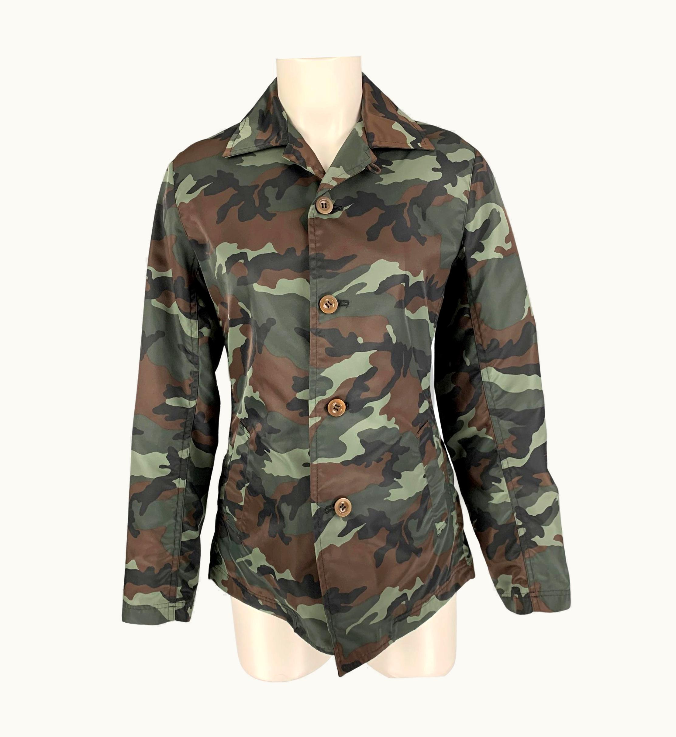 Yohji Yamamoto Y' By Yohji Yamamoto Green Brown Nylon Jacket Blazer