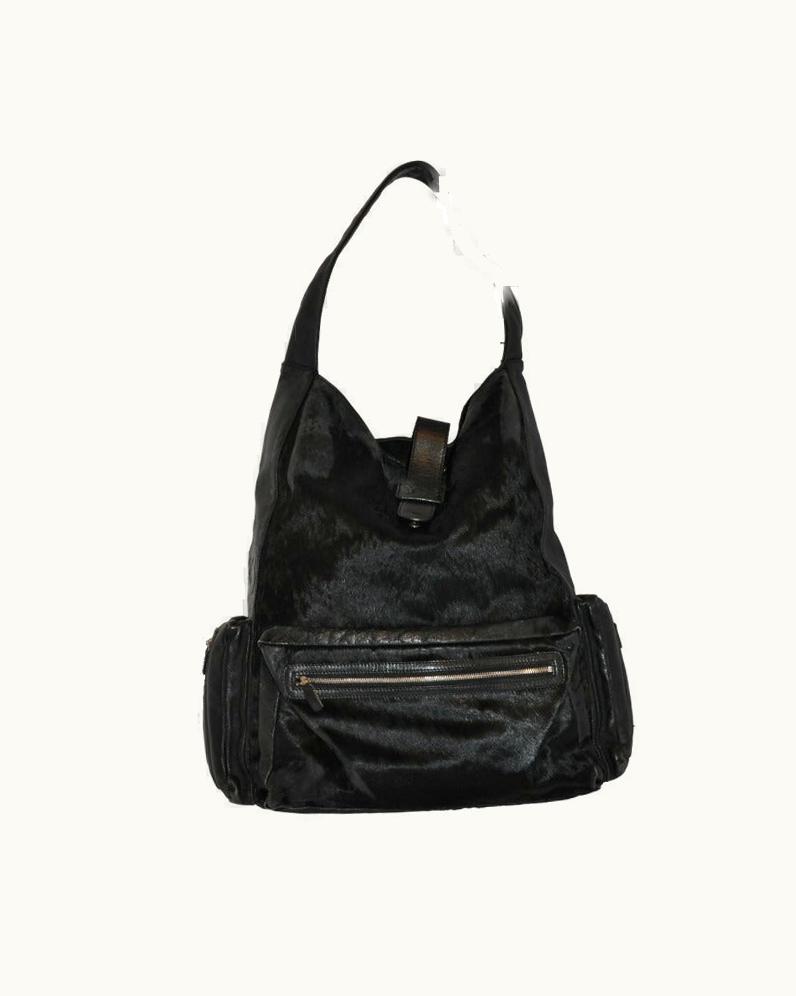 Yohji Yamamoto Yoshi Yamamoto Y-3 Black Leather & Pony Huge Tote