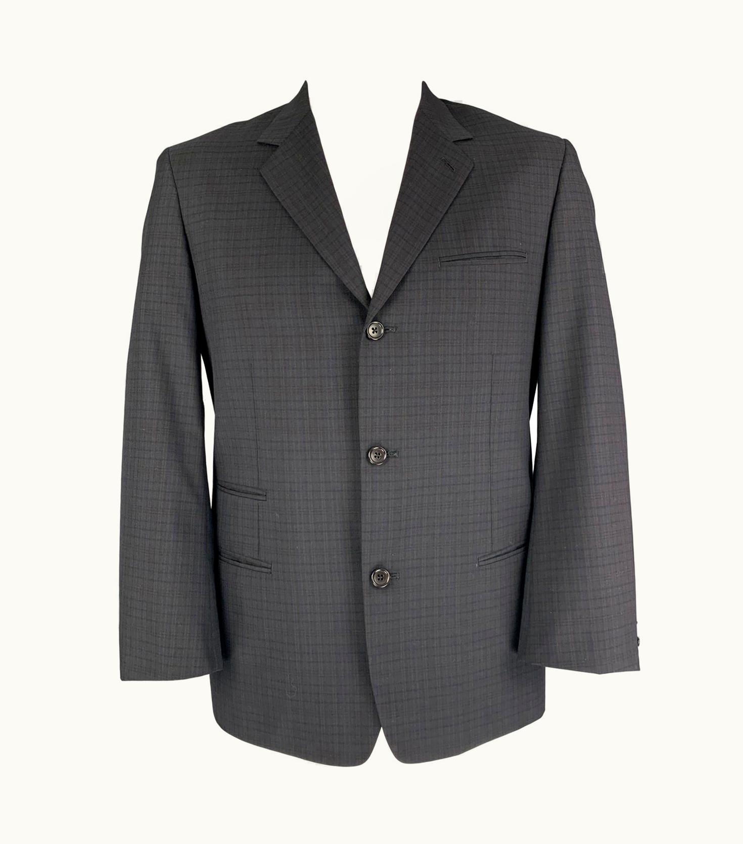 Yohji Yamamoto Y' By Yohji Yamamoto Black Brown Checkered Notch Lapel Sport Coat