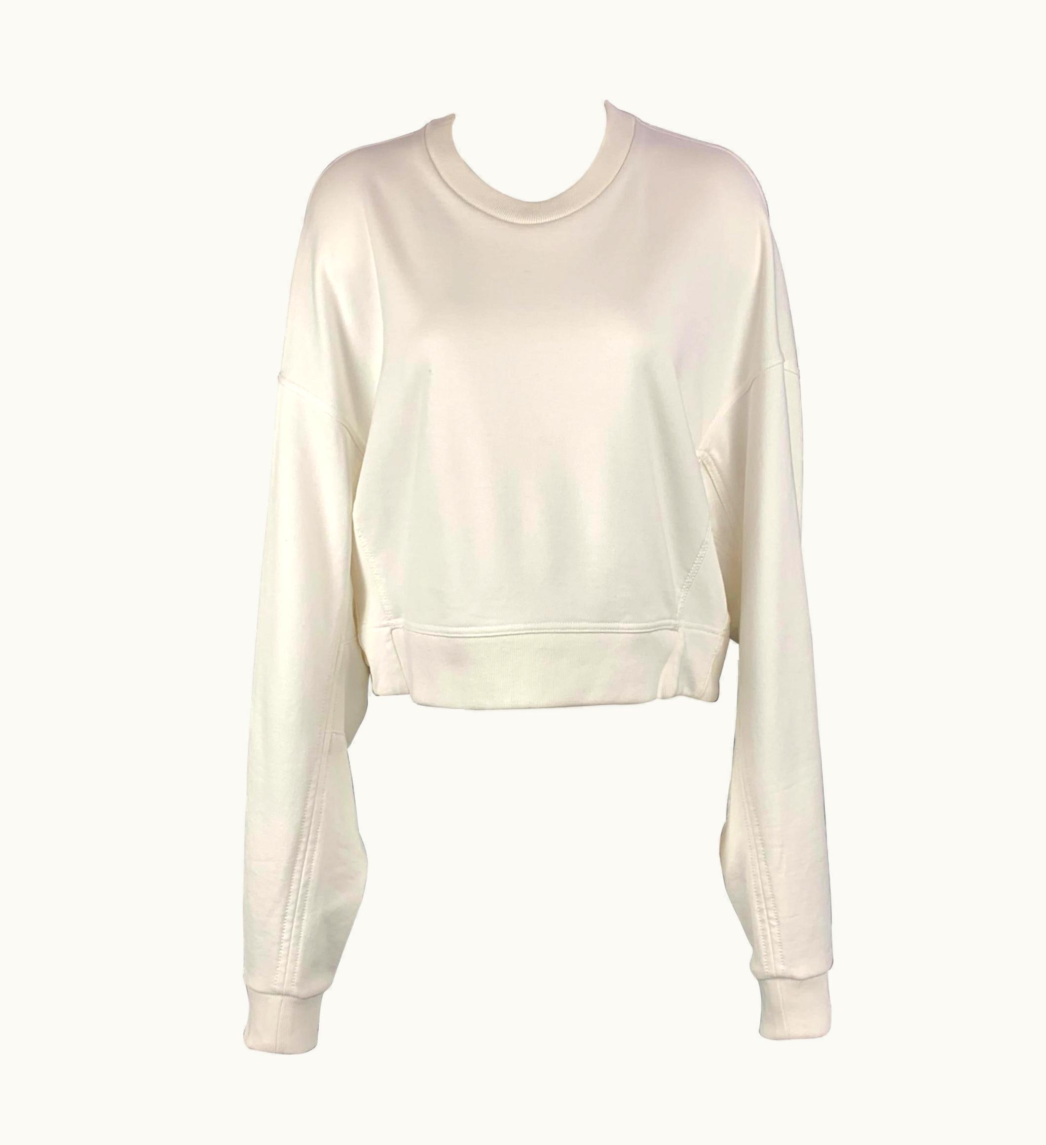 Yohji Yamamoto Y-3 By Yohji Yamamoto White Cotton Cropped Casual Top