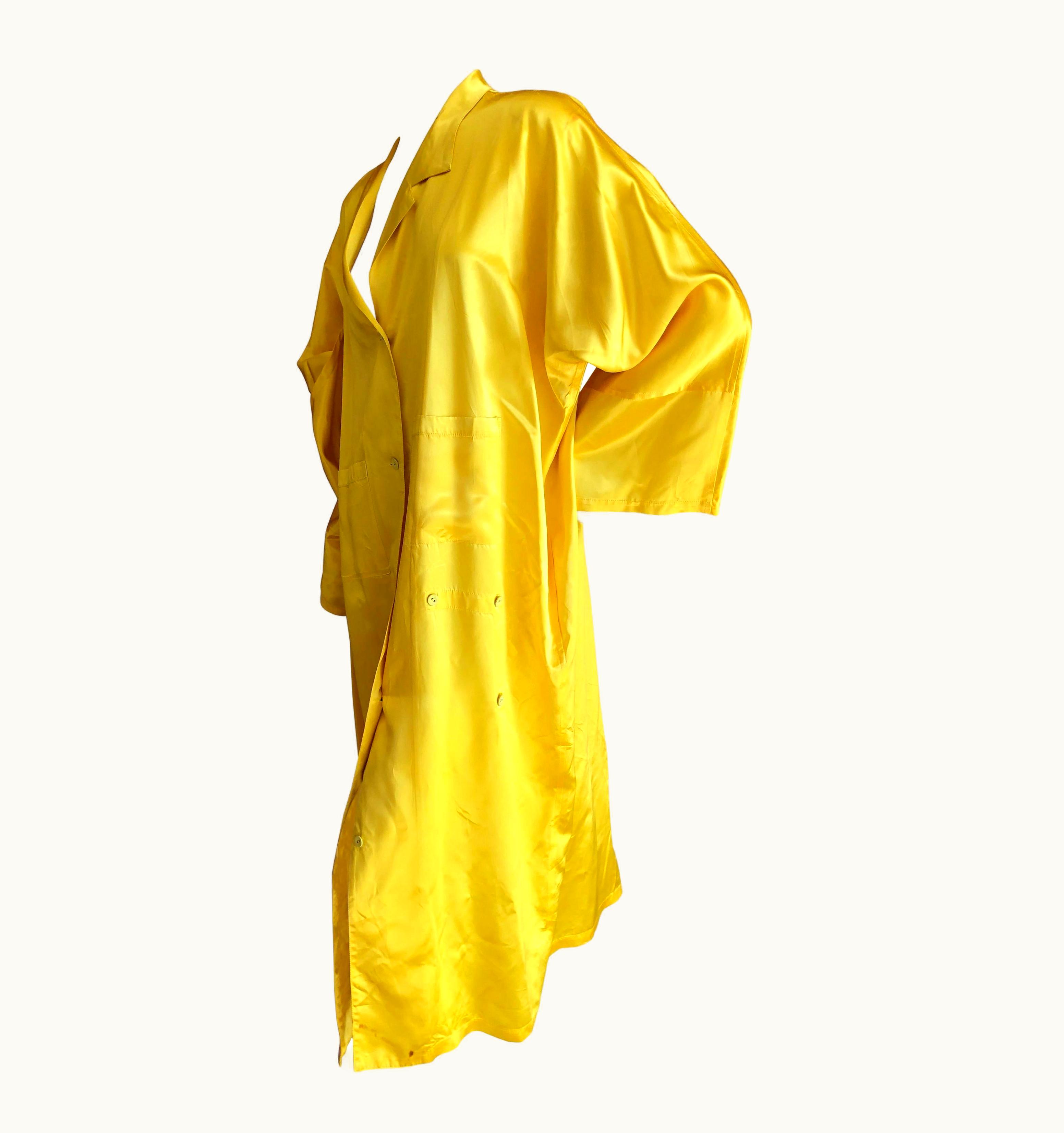 Yohji Yamamoto 1980' Neon Yellow Oversize Coat