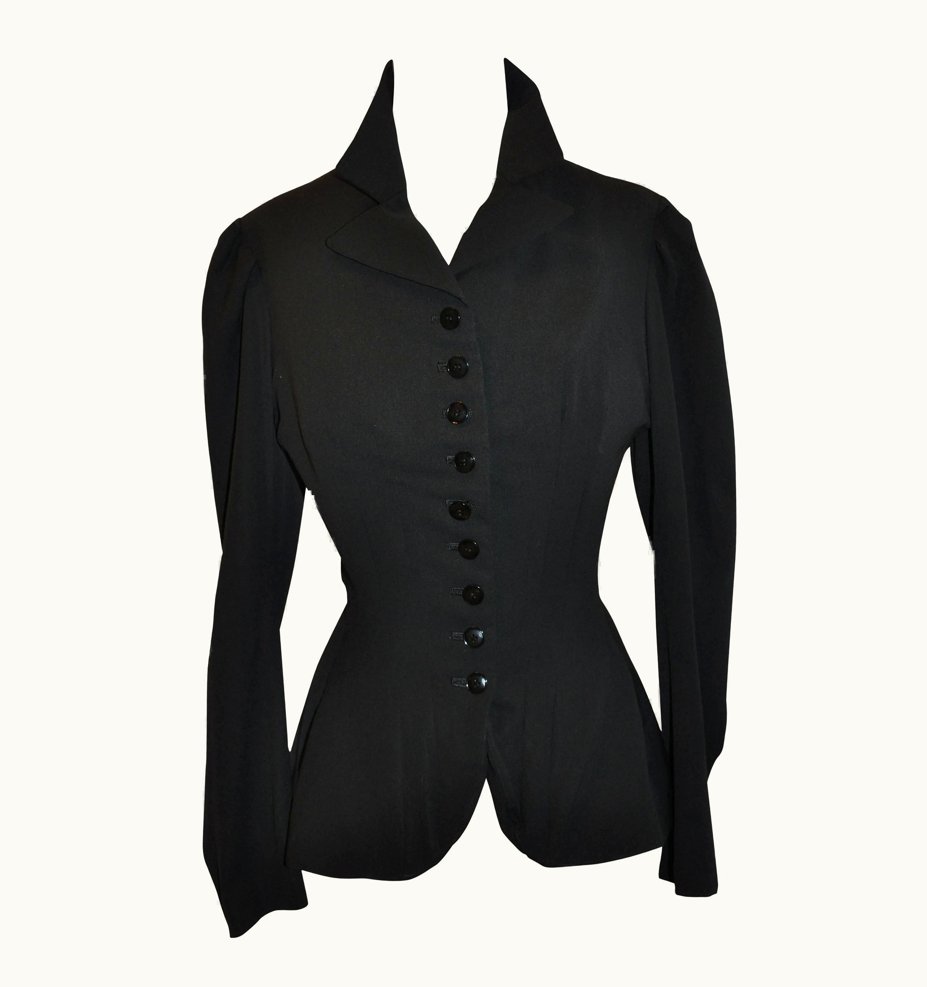 Yohji Yamamoto Black Deconstructed With Boning Bodice Button Jacket