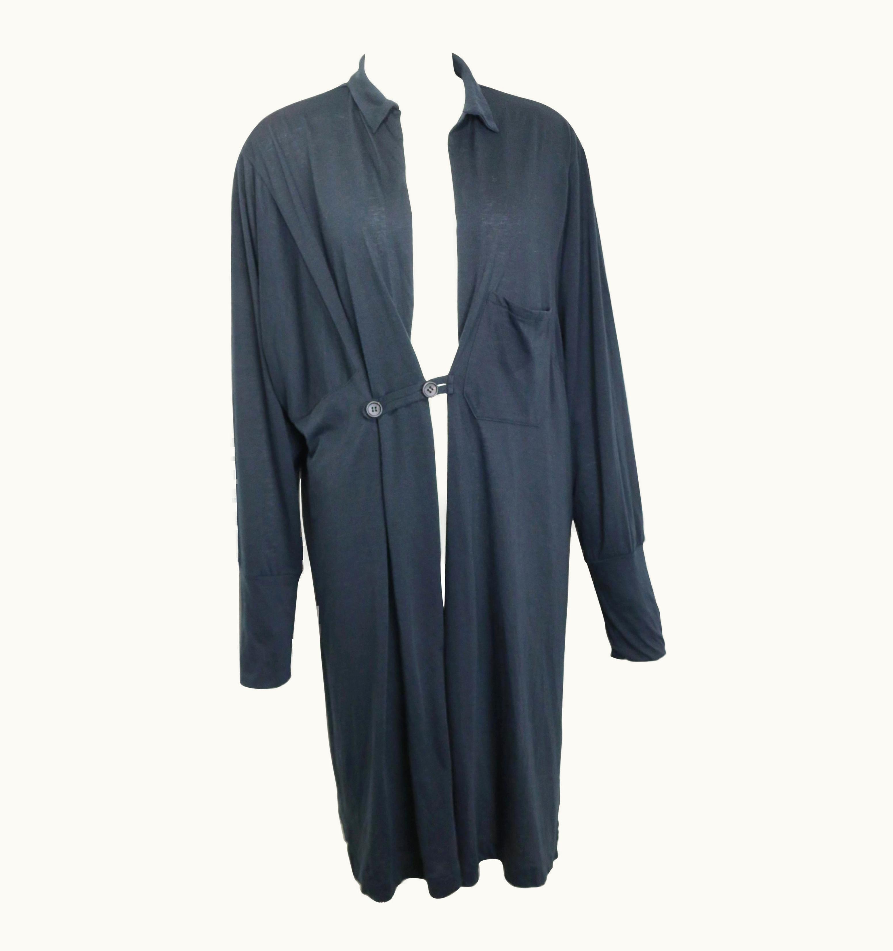 Yohji Yamamoto Y' By Yohji Yamamoto Black Long Cotton Coat