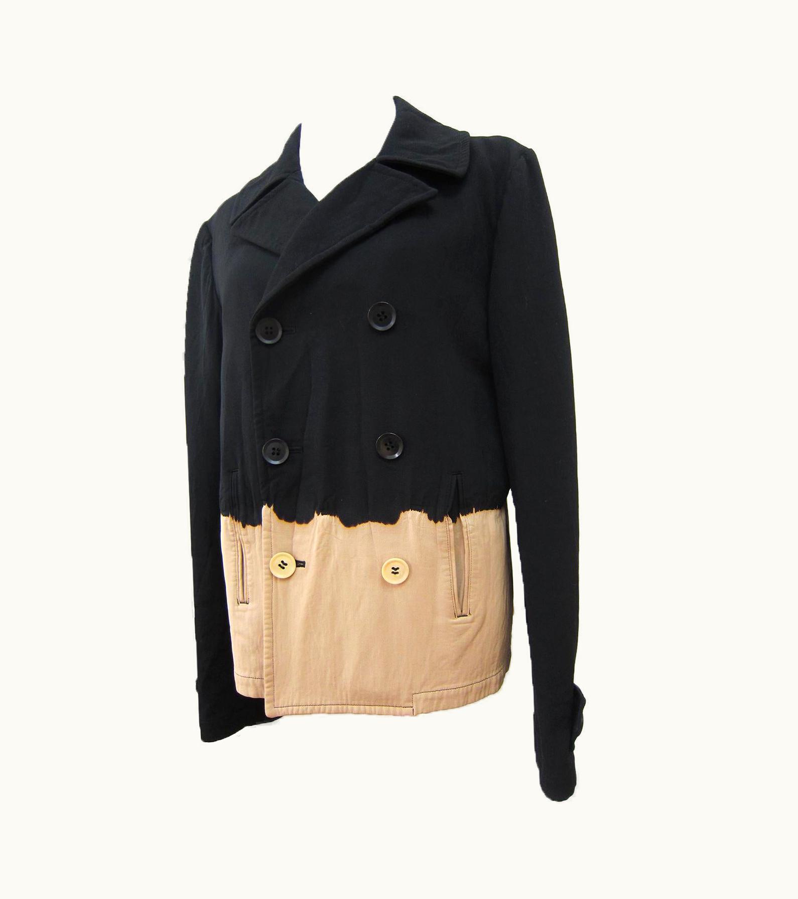 Yohji Yamamoto Y' Bleach Black Beige Jacket Blazer