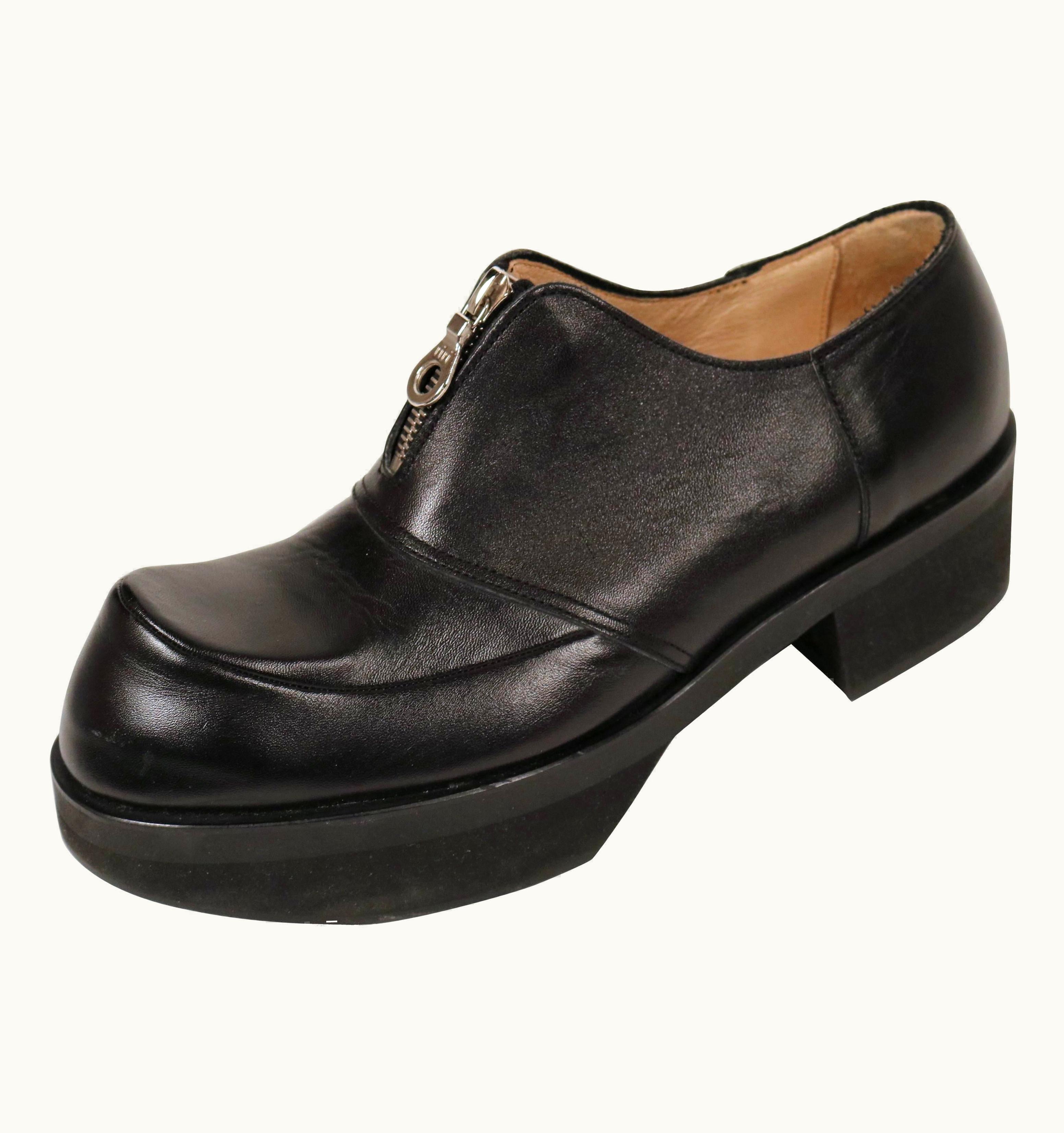 Yohji Yamamoto 1990' Yohji Yamamoto Black Zip Up Platforms