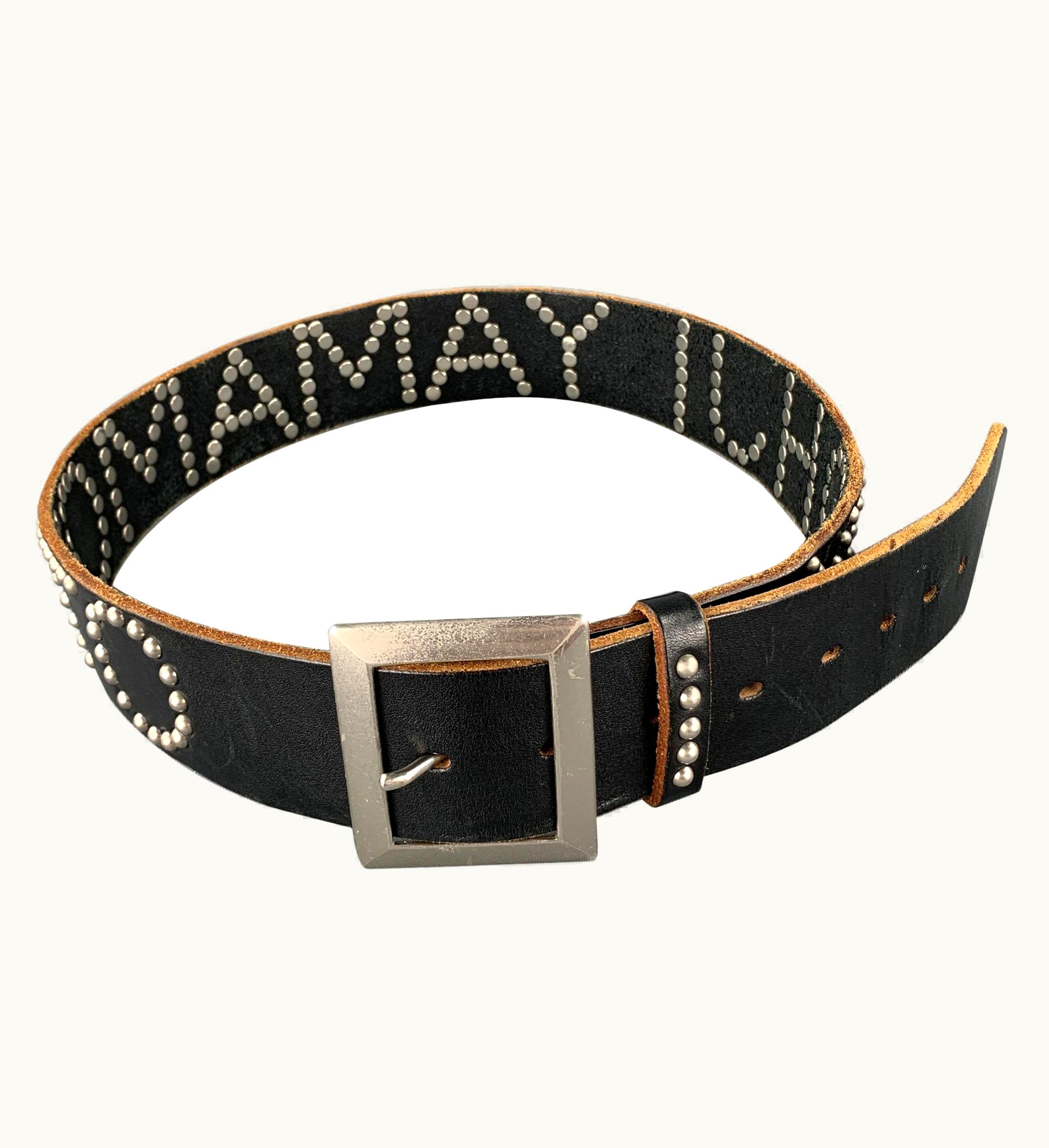 Yohji Yamamoto Vintage Yohji Yamamoto Black Studded Name Leather Belt