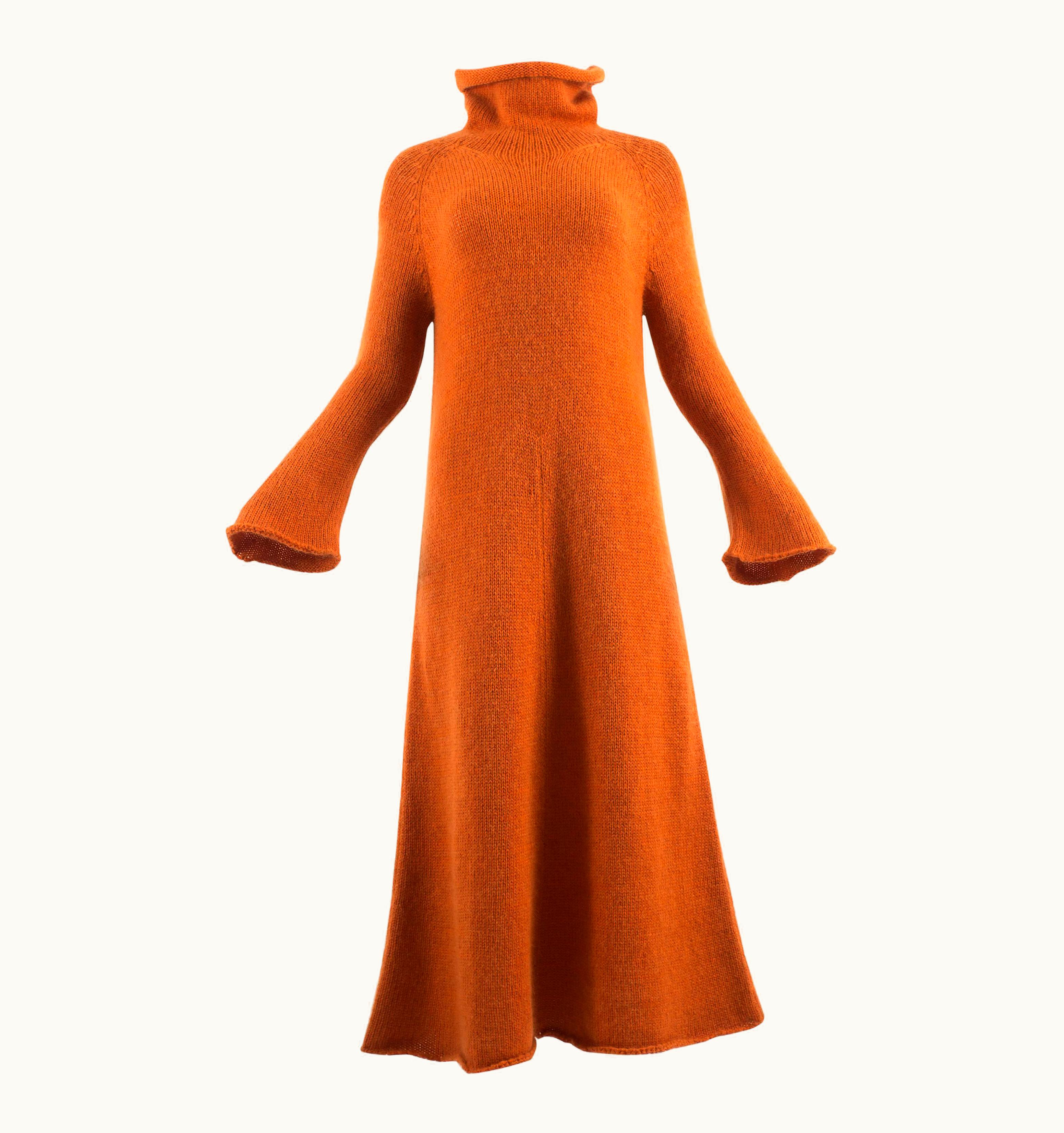 Yohji Yamamoto Autumn-Winter 1998 Orange Knitted Maxi Dress